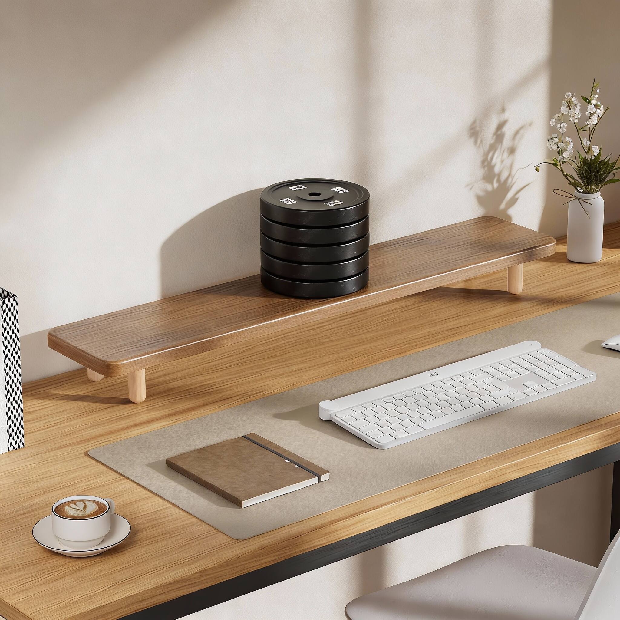 Alt View 2. Frangdom - Dual Monitor Riser with Storage - Black 39inches.