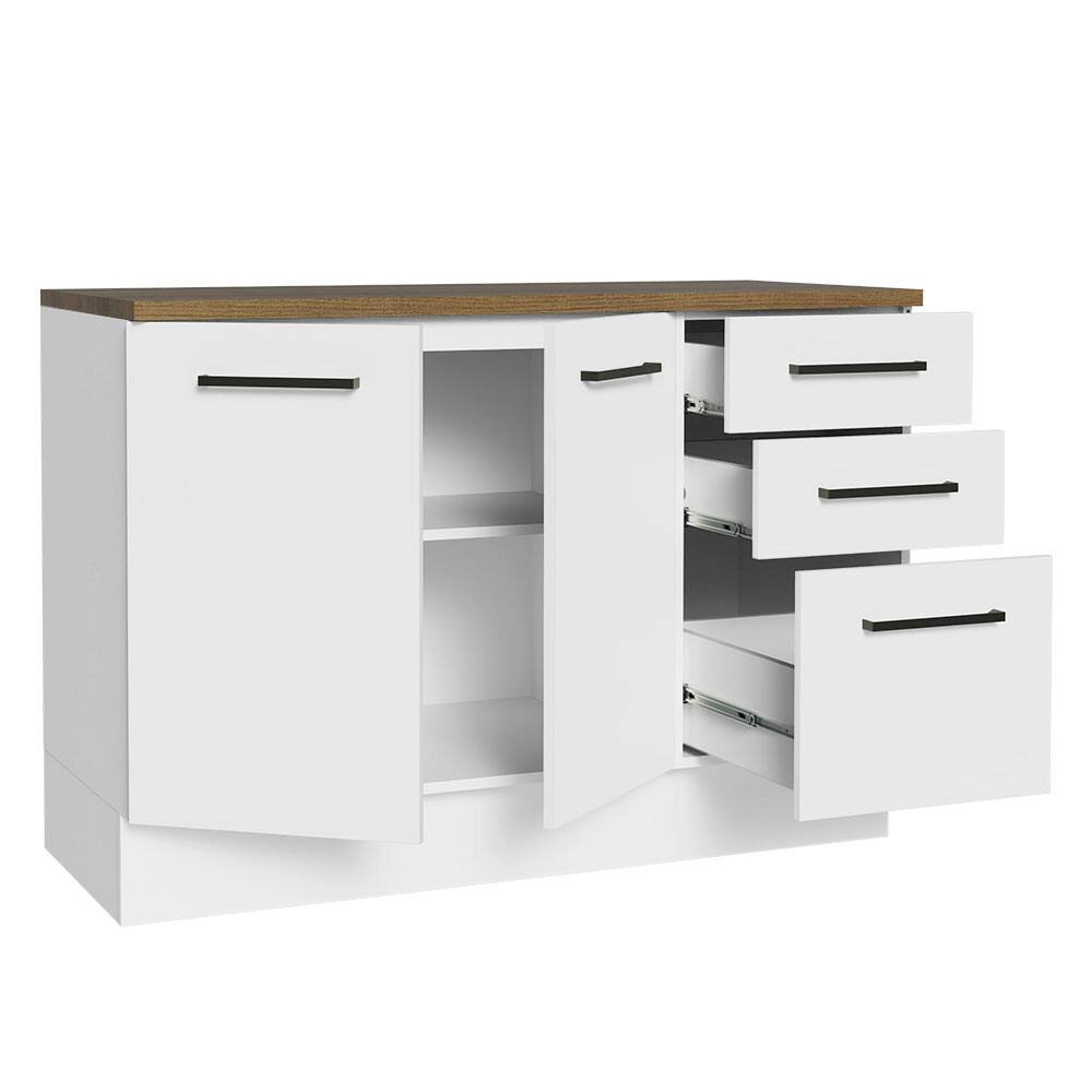 Back. Madesa - Madesa Garage and Utility Room Base Storage Cabinet with 2 Doors and 3 Drawers 47"L - White - White.