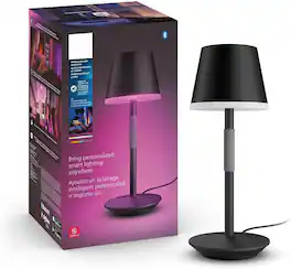 The Best Inks - White Table Lamp Light Smart Portable LED Color Ambiance Changing Pack Indoor Outdoor Control with Voice - Black-2 Count (Pack of 1)