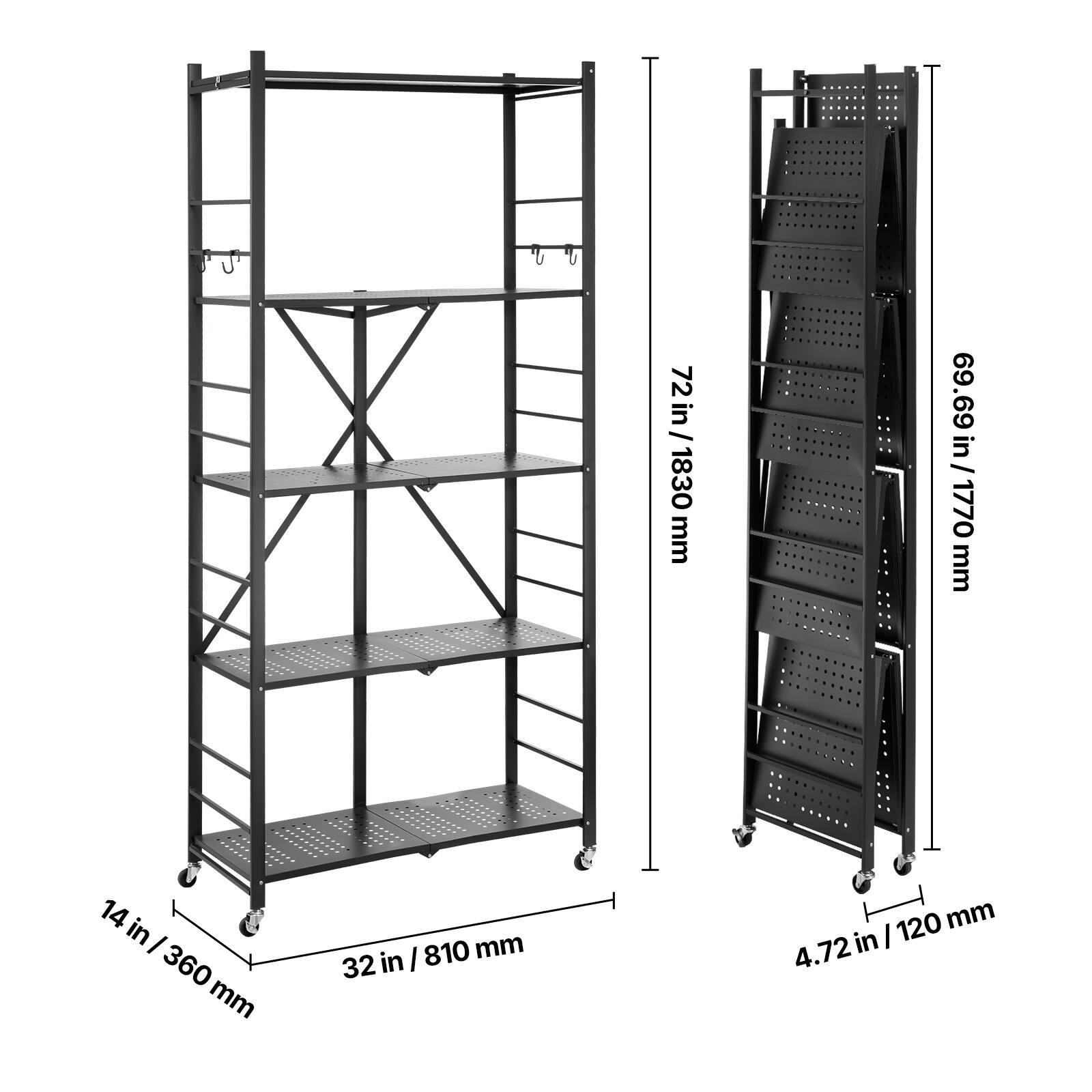 72 in / 1830 mm
69.69 in / 1770 mm
14 in / 360 mm
32 in / 810 mm
4.72 in / 120 mm