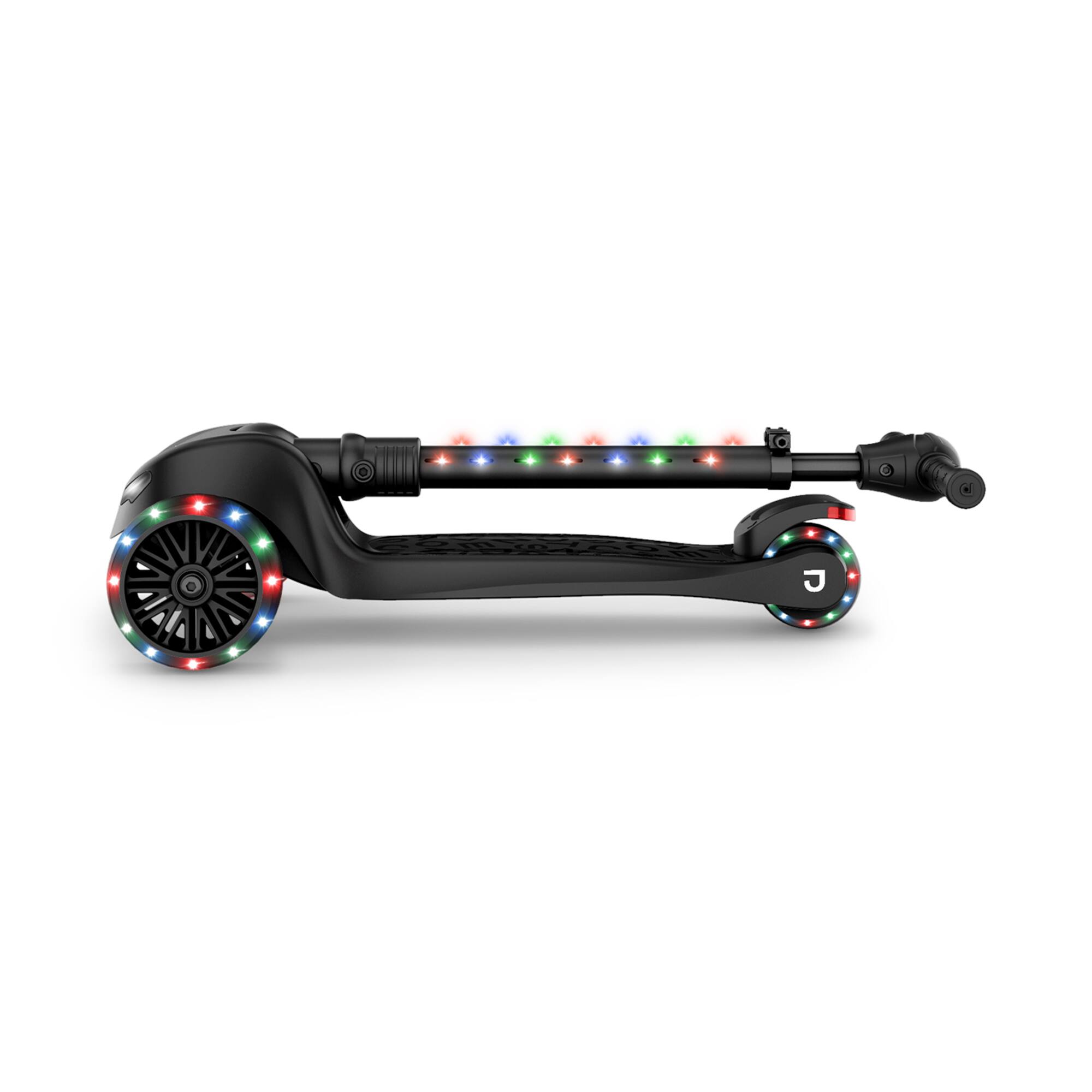 Alt View 4. Jetson - Jetson Mini 3 Wheel Light Up Scooter Adjustable Kick Ride On Toy for Kids, Black - Black.