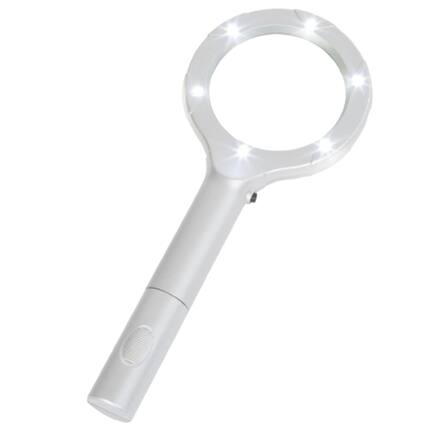 Front. Home Collection - 8" Handheld Magnifying Glass with LED Light – Lightweight Battery Operated Magnifier.