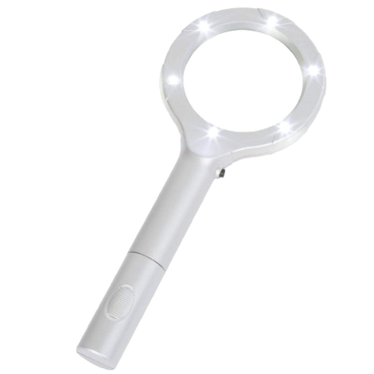 Front. Home Collection - 8" Handheld Magnifying Glass with LED Light – Lightweight Battery Operated Magnifier.