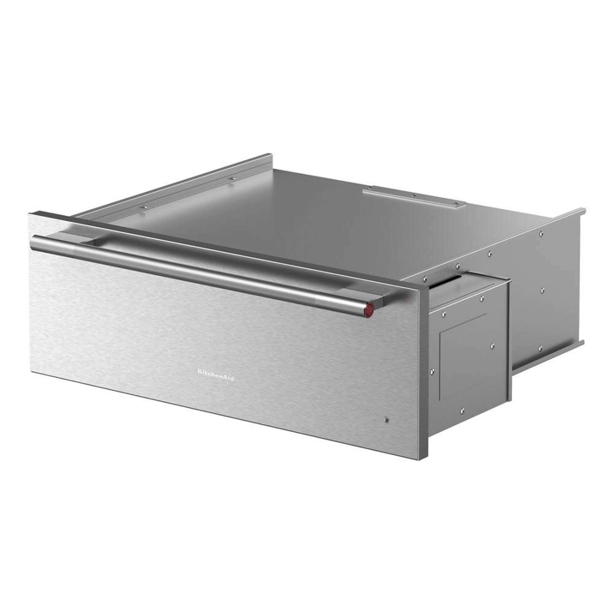 Angle. KitchenAid - 30" Warming Drawer with Slow Cook Function and Bread Proof Function - PrintShield Stainless.