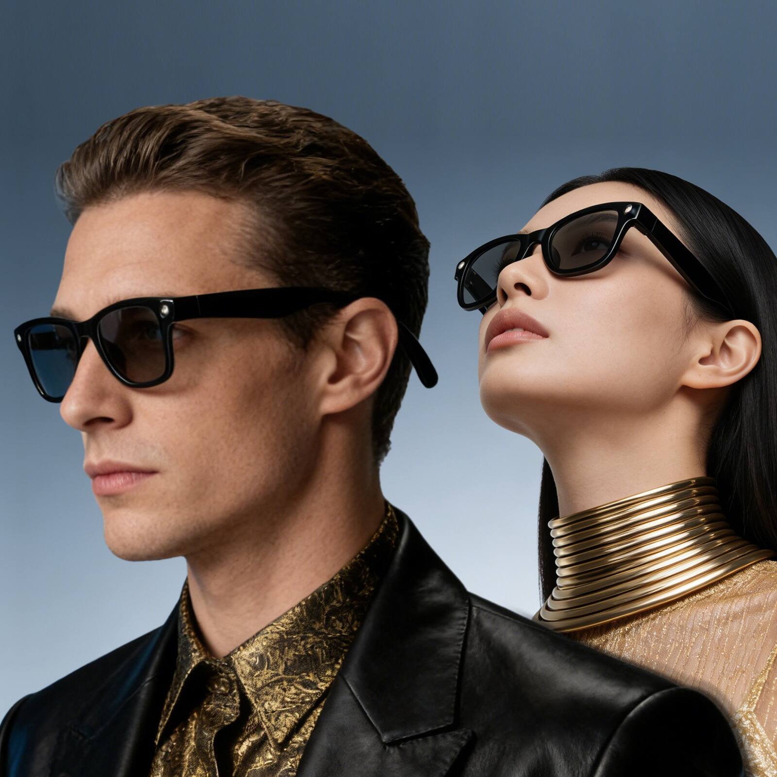 Alt View 4. Cluzine - Smart Glasses Bluetooth Call Translation Music Large Model with Bright Flashlight - Black.