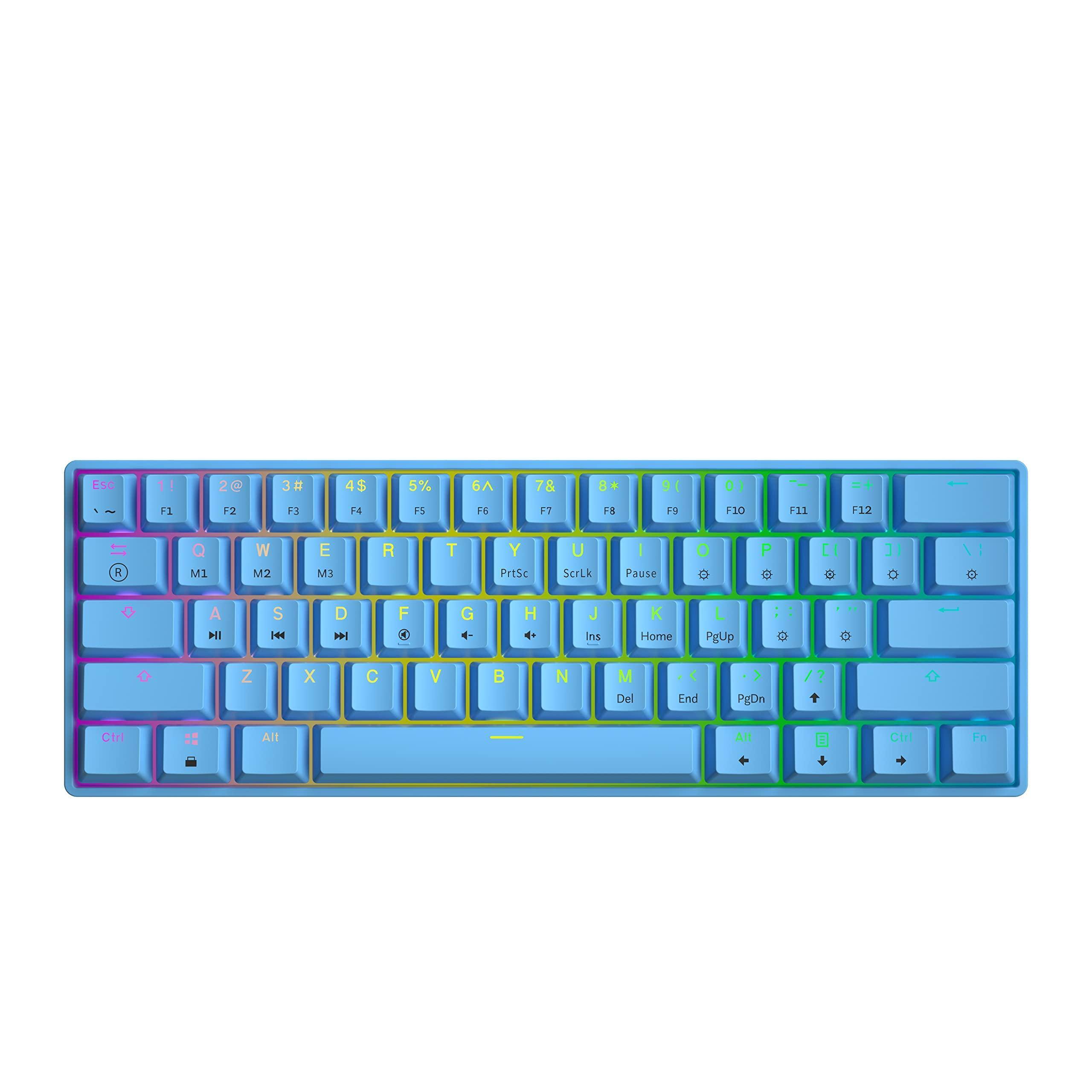 Live At Space - Mechanical Gaming 61 Keys Multi Color Rgb Illuminated Led Backlit Wired For Pc/mac Gamer Tactile ✅ RGB BACKLIT: 16.8 - Malibu-Gateron Optical Brown