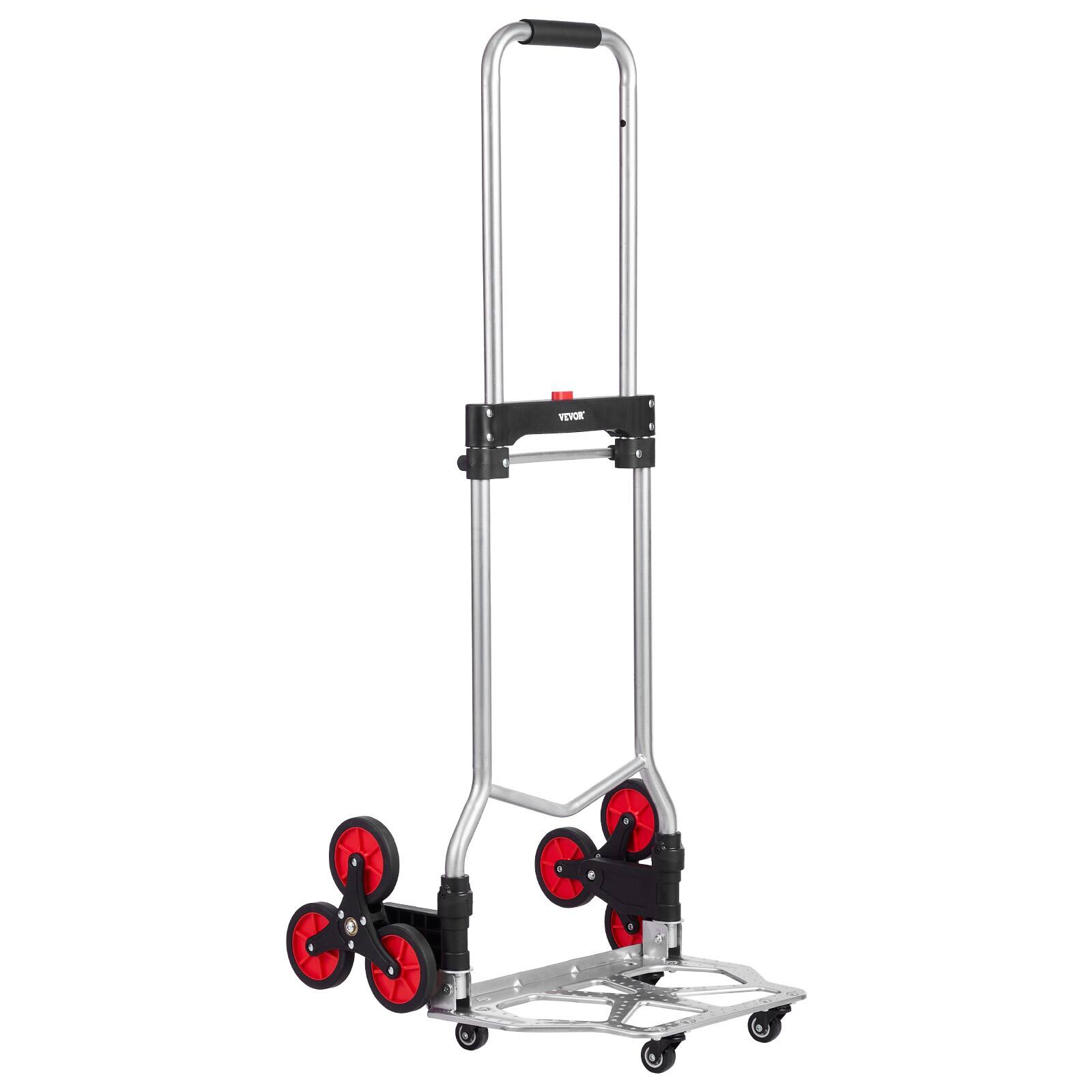 Alt View 5. VEVOR - Stair Climbing Cart, 260 lbs Capacity Stair Climber Hand Truck and Dolly, Heavy-Duty Folding Trolley Cart - Silver.