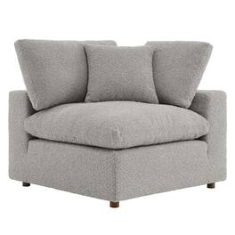 Commix Down Filled Overstuffed Boucle Fabric Corner Chair by Modway - Light Gray