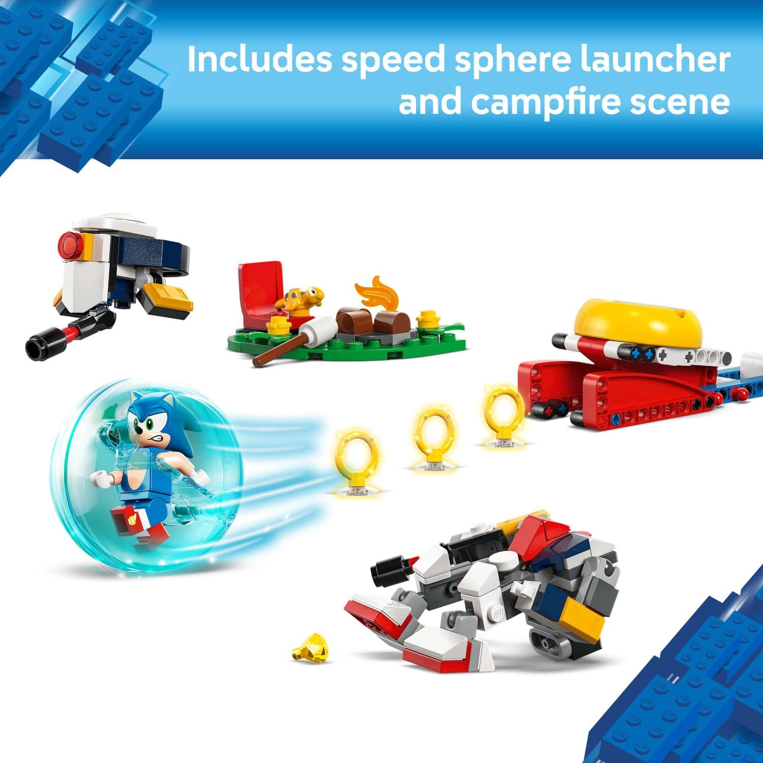 Includes speed sphere launcher and campfire scene.