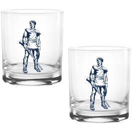 Indigo Falls - West Virginia Mountaineers Two Pack 14oz. Vault Sketch Rocks Glass Set - Multicolor