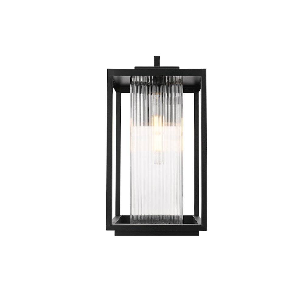Back. Elegant Lighting - Ludlow 10 Inch Outdoor Wall Sconce In Black - Black.