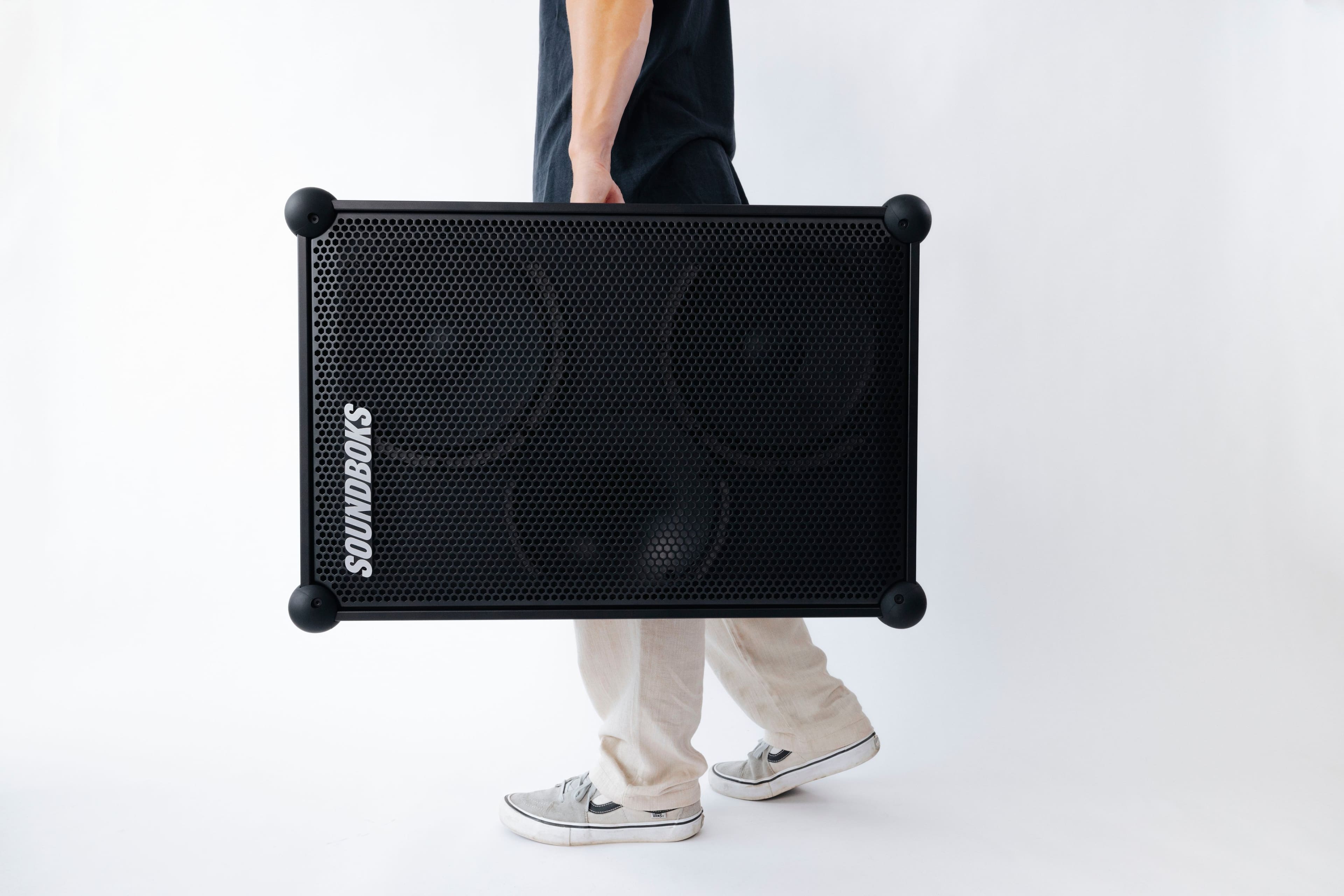 Alt View 1. SOUNDBOKS - 4 - Portable Bluetooth Speaker with Swappable Rechargable Battery - Black.