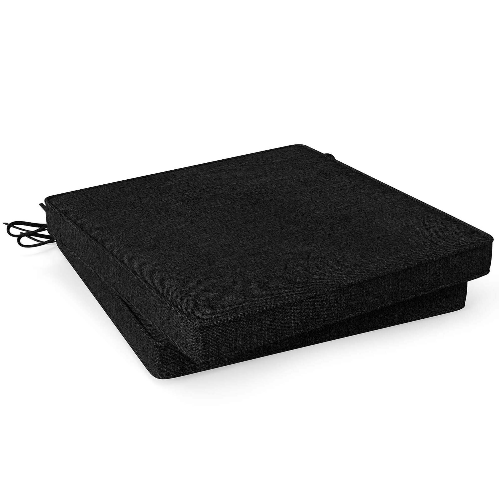 Costway - Outdoor Chair Cushion Set of 2 Waterproof Fade-Resistant Olefin Seat Cushions - Black