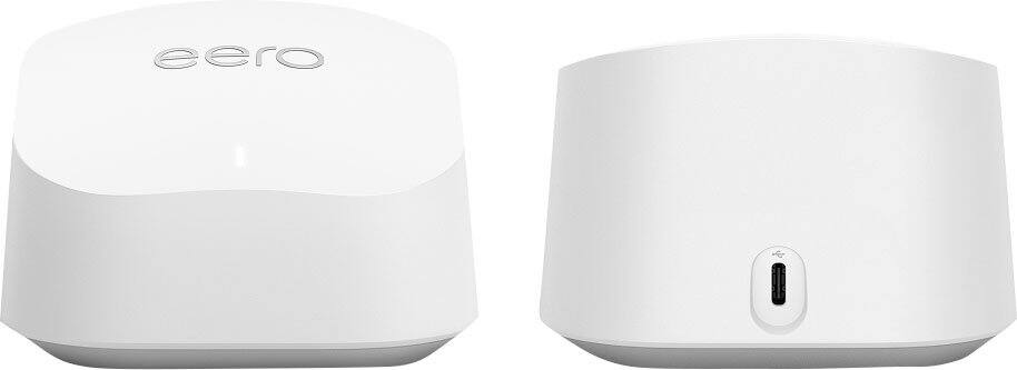 Front. eero - eero 6+ mesh wifi system, 2 pk - White.