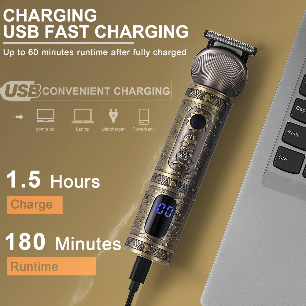 CHARGING USB FAST CHARGING  
Up to 60 minutes runtime after fully charged  

USB CONVENIENT CHARGING  
computer  
Laptop  
Usbcharger  
Powerbank  

1.5 Hours Charge  
180 Minutes Runtime