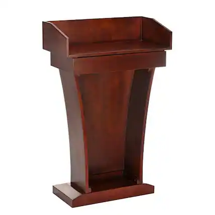 Front. AdirOffice - Podium Lectern, Wood Podium Presentation Lectern Stand with Drawer - Cherry.