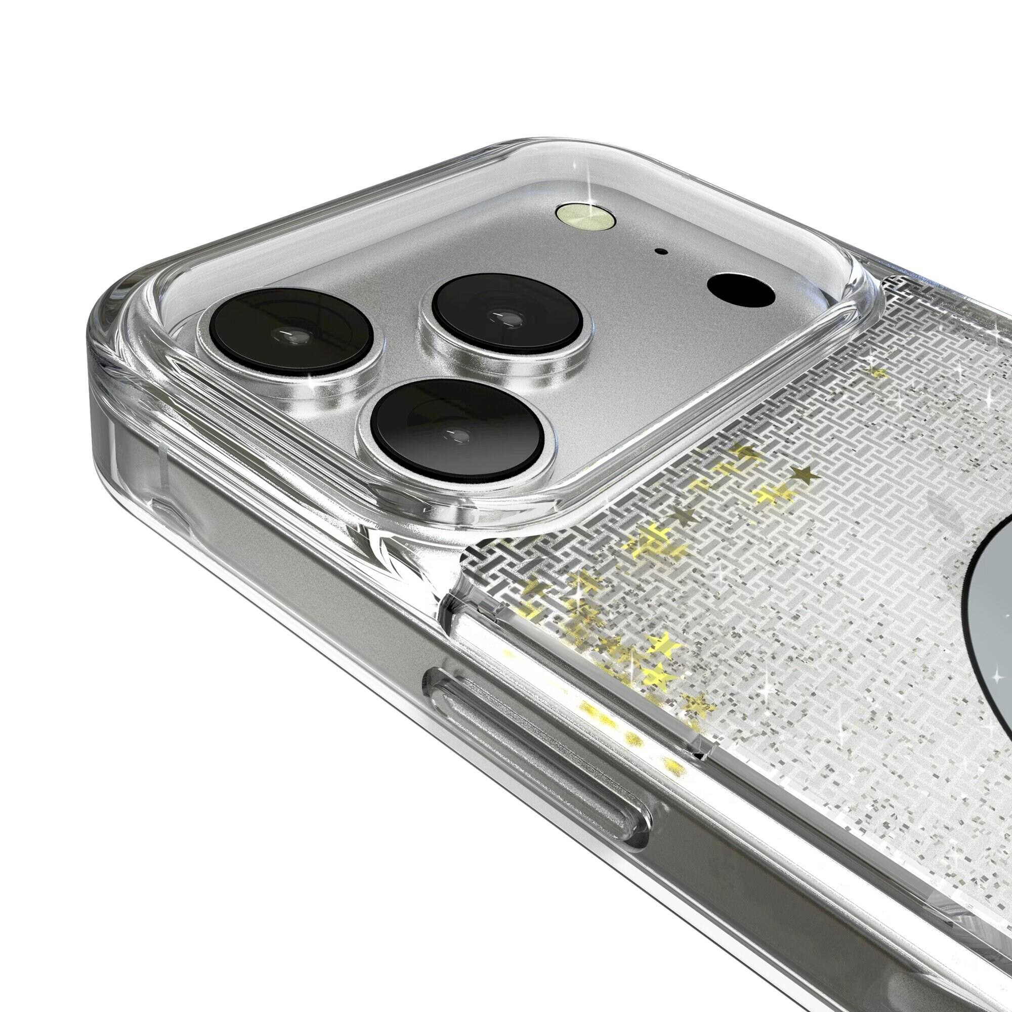 Alt View 2. Keyscaper - Pittsburgh Steelers Linen Logo iPhone Glitter Case - 13 Pro - Multicolor.
