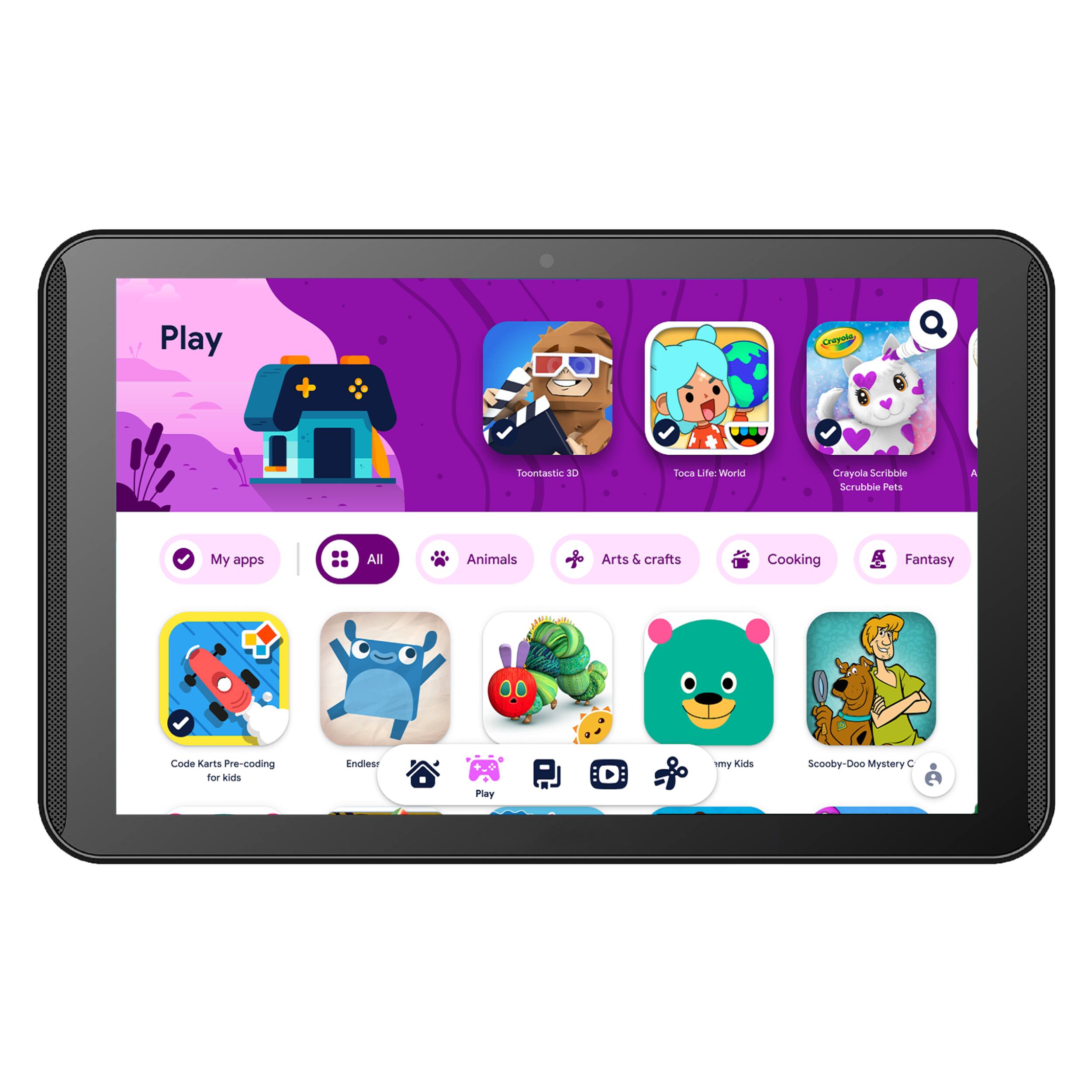 Play  
Crayola  
Toontastic 3D  
Toca Life: World  
Crayola Scribble Scrubbie Pets  
My apps  
All  
Animals  
Arts & crafts  
Cooking  
Fantasy  
Code Karts Pre-coding for kids  
Endless  
Play  
my Kids  
Scooby-Doo Mystery C