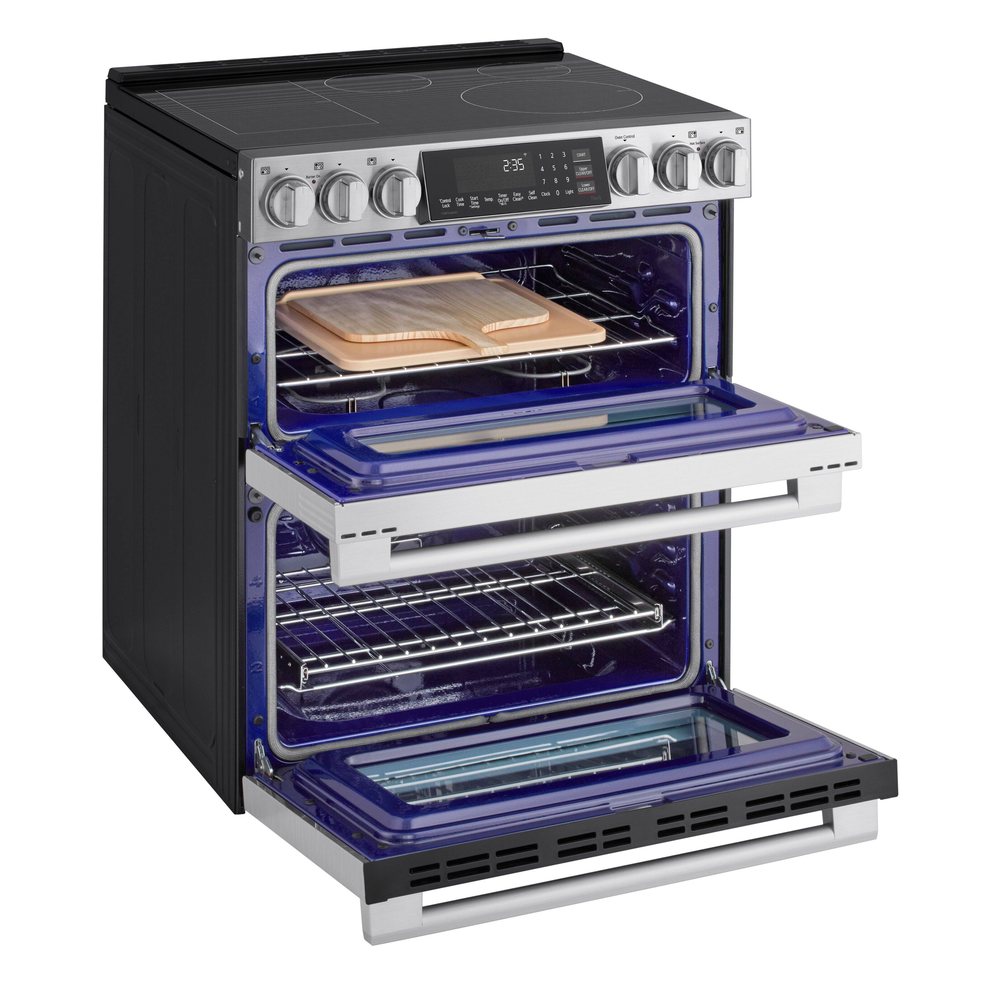 Alt View 13. LG - STUDIO 7.3 Cu. Ft. Slide-In Double Oven Electric True Convection Smart Range with EasyClean and Air Fry - PrintProof Stainless Steel.