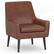 Front. Simpli Home - Robson Accent Chair - Distressed Saddle Brown.