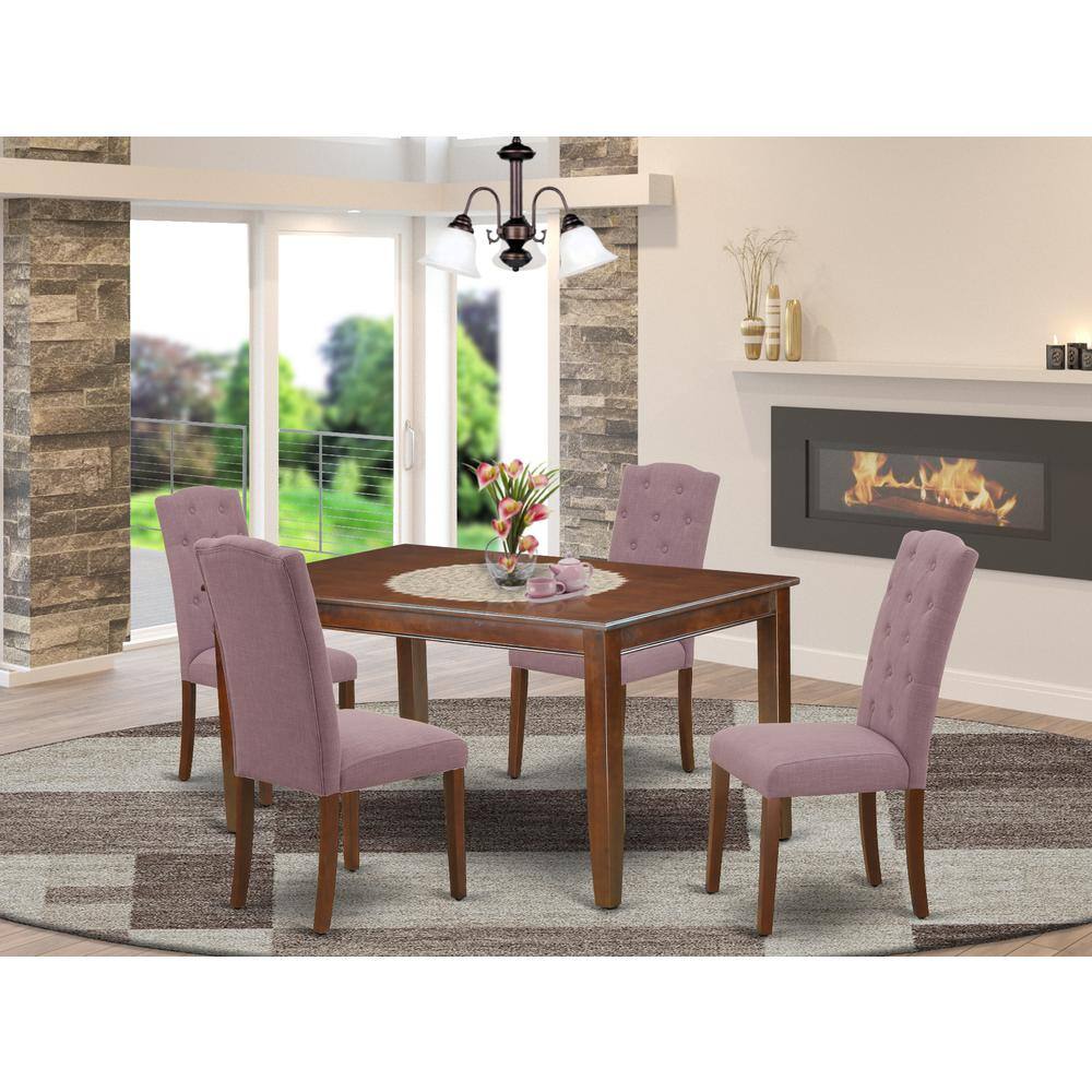 Left. East West Furniture - Dining Room Set Mahogany - Brown.