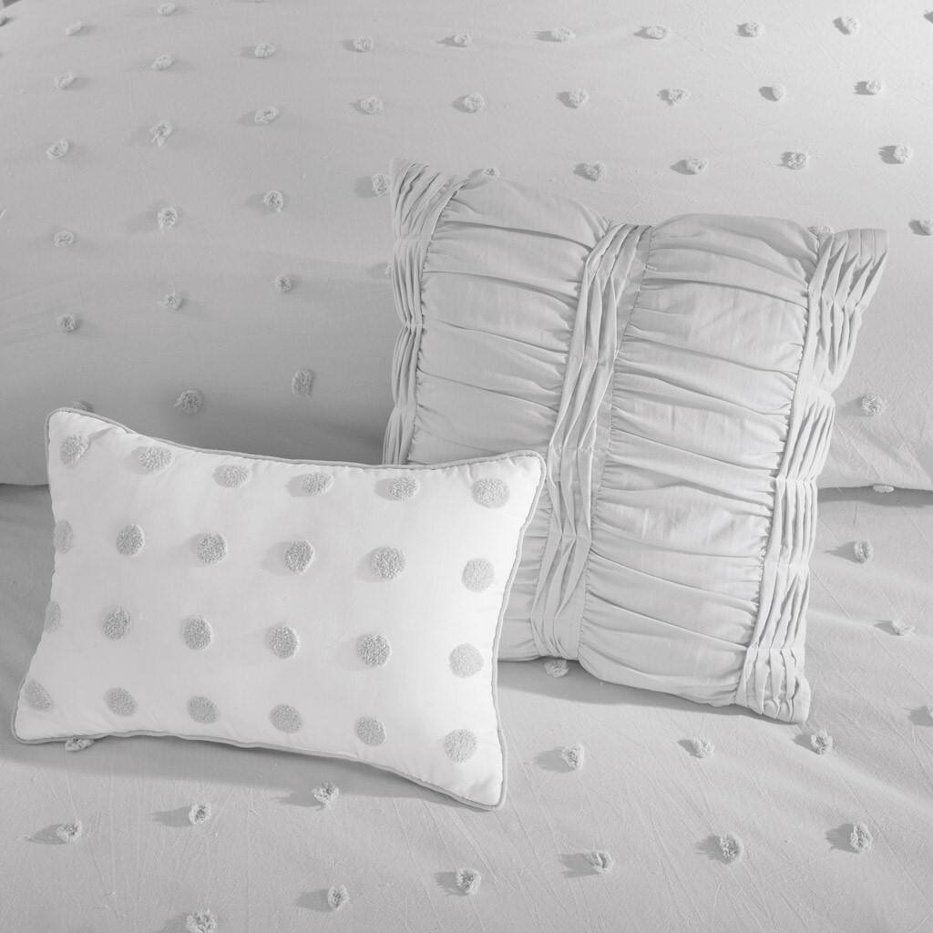 Alt View 2. Gracie Mills - Gracie Mills Grady Elegance Defined Cotton Jacquard Comforter Set with Euro Shams and Throw Pillows - Grey.