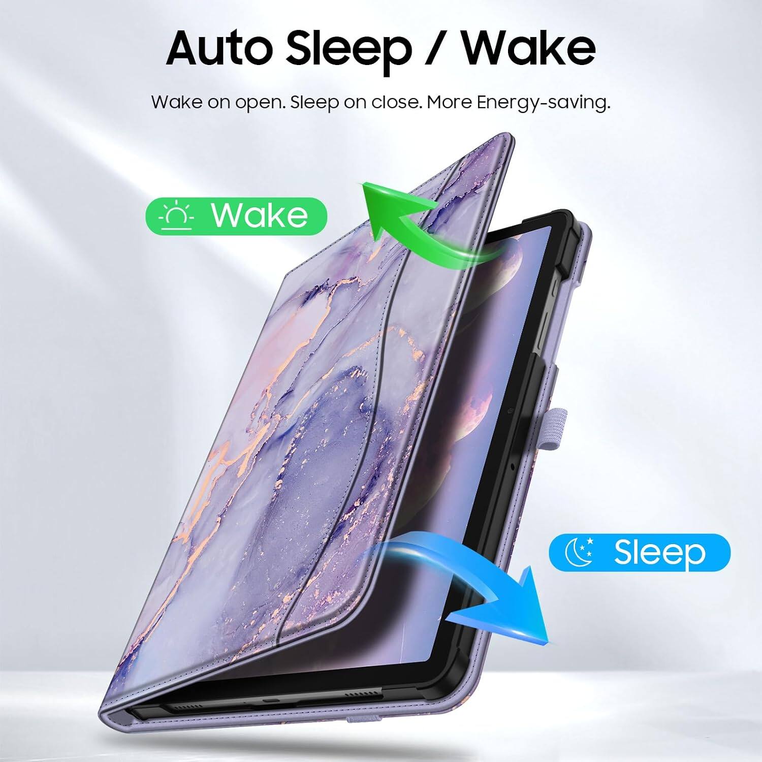 Auto Sleep / Wake  
Wake on open. Sleep on close. More Energy-saving.  
Wake  
Sleep