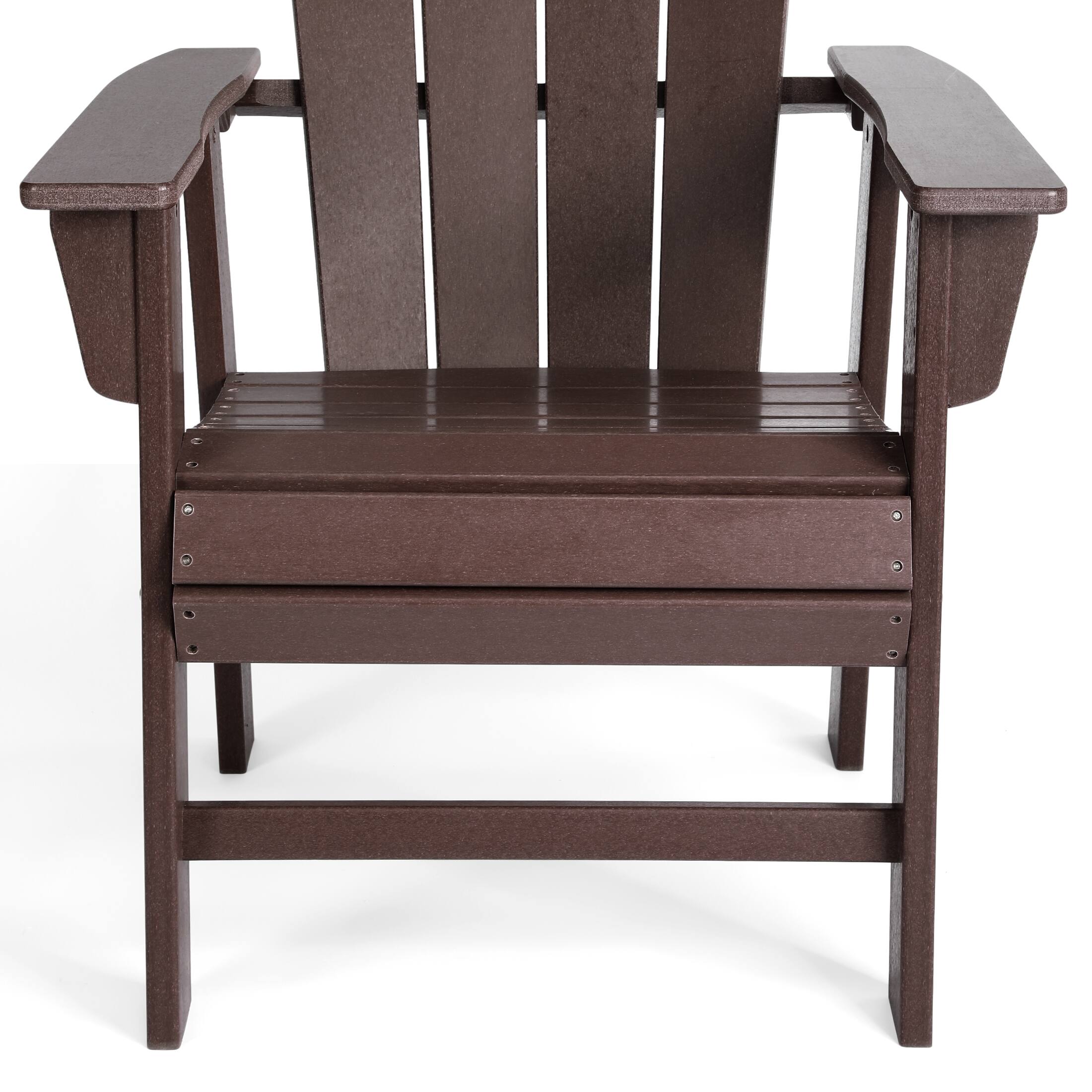 Alt View 4. WestinTrends - WestinTrends Malibu 7 Piece Outdoor Patio Dining Table and Adirondack Armchair Set - Dark Brown.