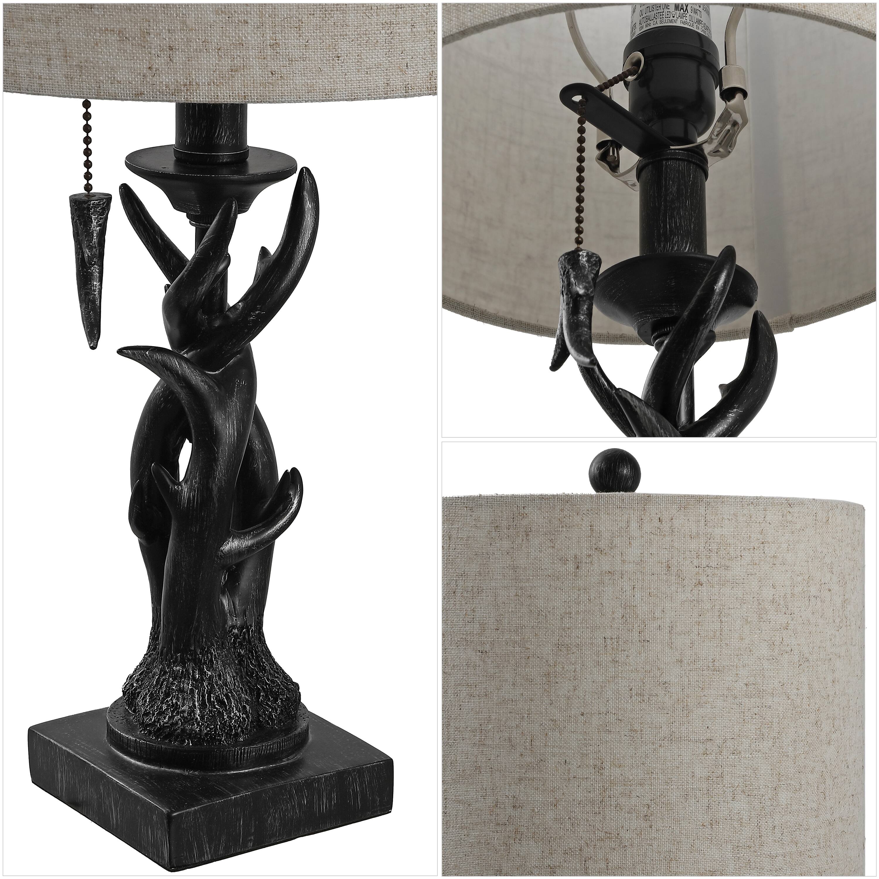 Alt View 4. Jonathan Y - Gaston 20.5" Resin Mini LED Table Lamp, Antique Black - Antique Black.