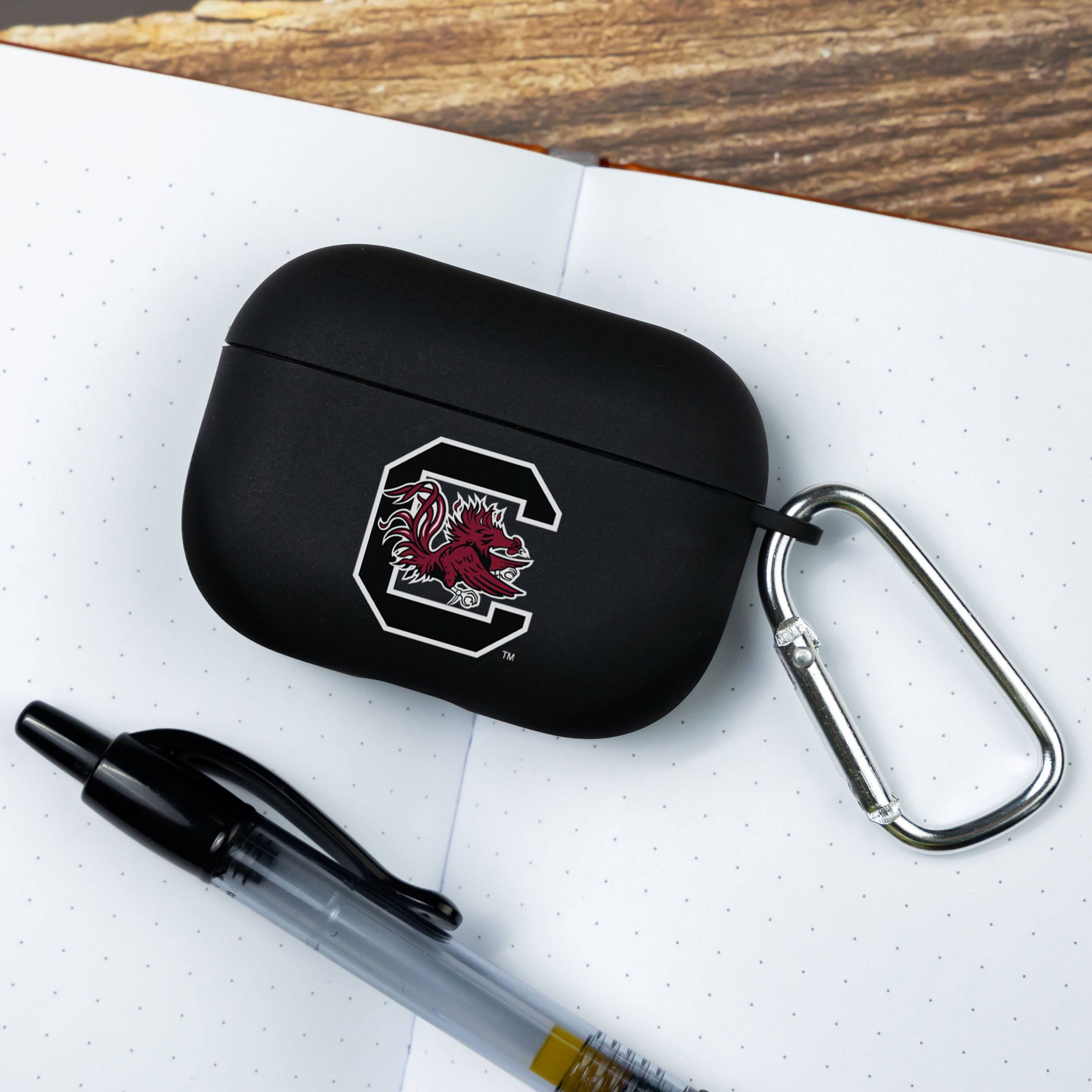 Alt View 2. Affinity Bands - South Carolina Gamecocks AirPods Pro Silicone Case Cover - Black.