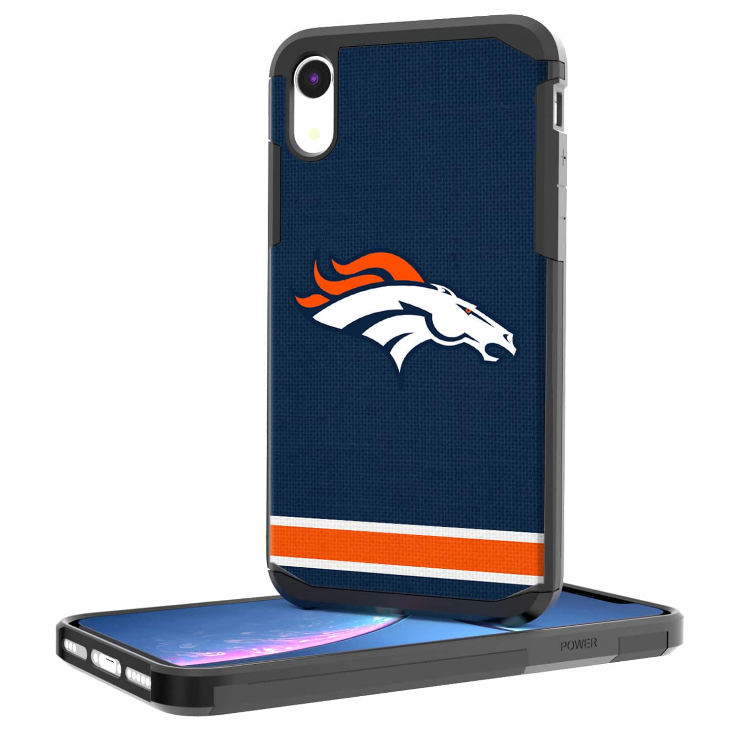 Keyscaper - NFL - Denver Broncos - iPhone Rugged Stripe Design Case - 14 Pro - Multicolor