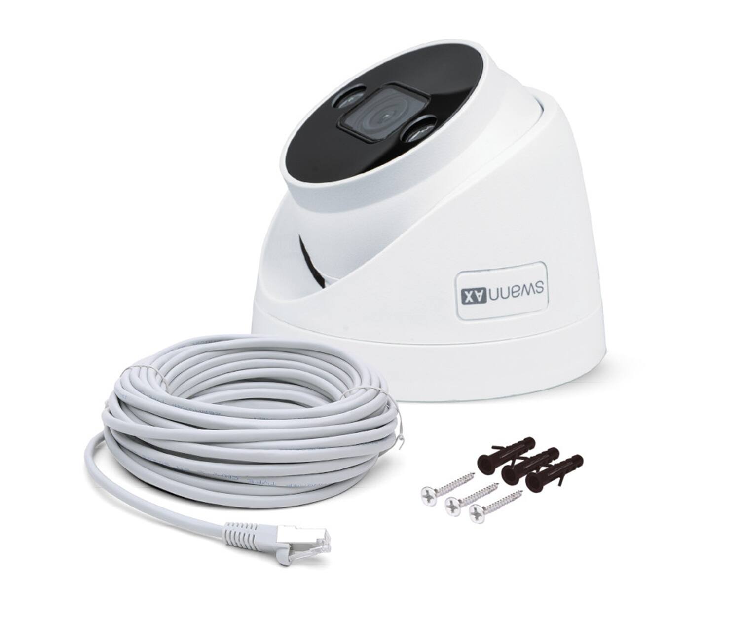 Alt View 4. Swann - Swann AdvancedX 4K Security Camera PoE Outdoor Dome, Color Night Vision, Smart Video Analytics/Alerts, Motion Detect - White.