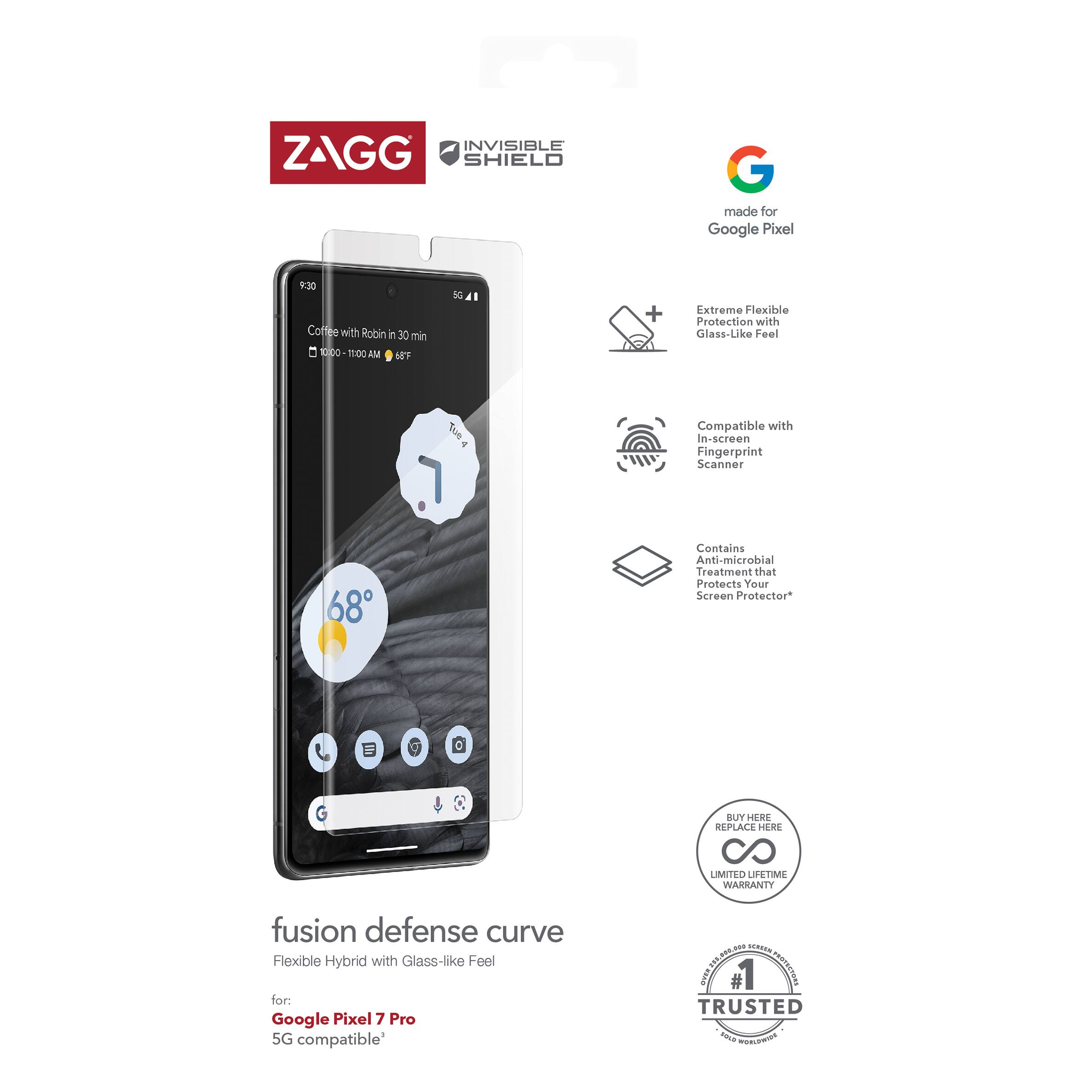 Alt View 12. ZAGG - InvisibleShield Fusion Hybrid Screen Protector for Google Pixel 7 Pro - Clear.