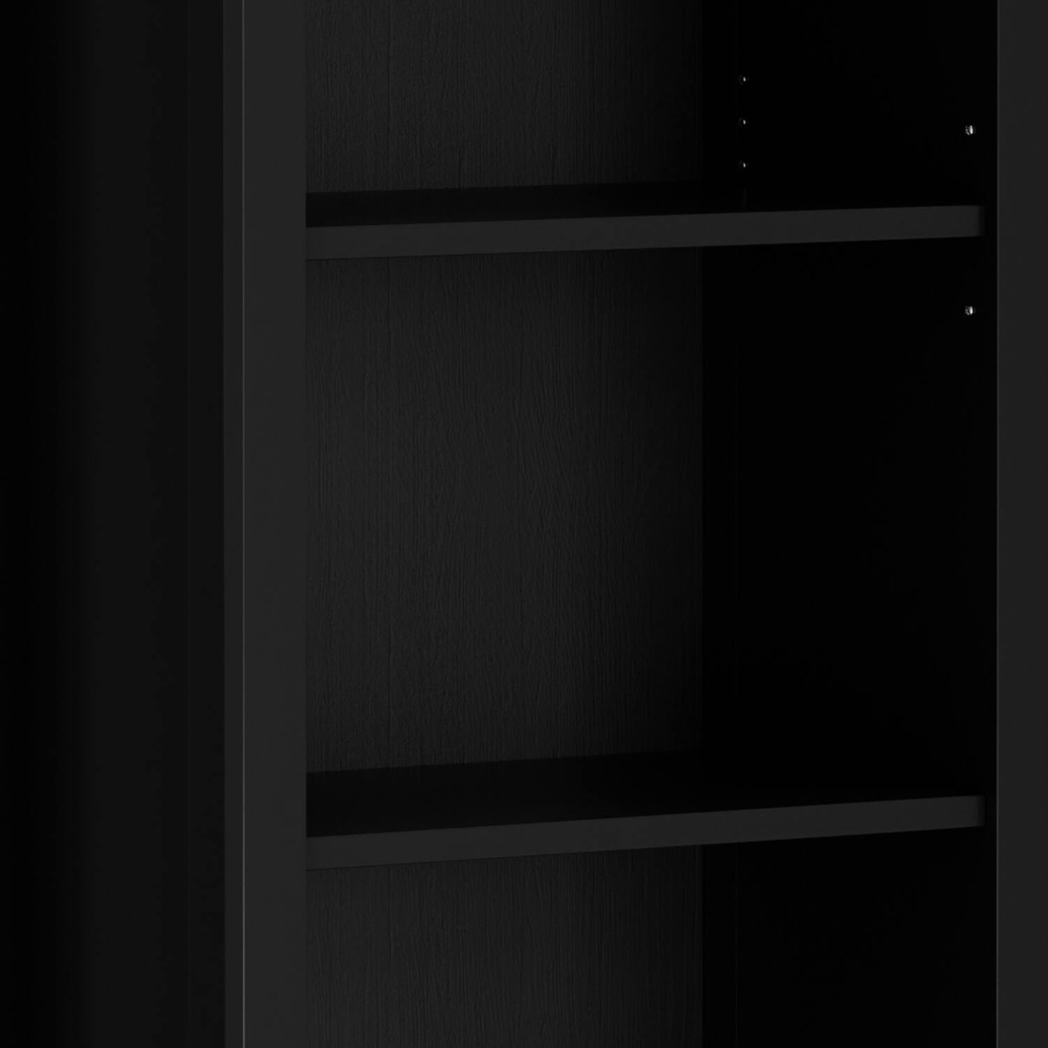 Alt View 5. Simpli Home - Amherst 24 inch Wide Solid Wood Transitional 5 Shelf Bookcase in Black - Black.