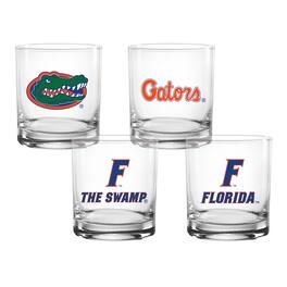 Indigo Falls - Florida Gators 4-Pack Collector's 14oz. Rocks Glass Set - Multicolor