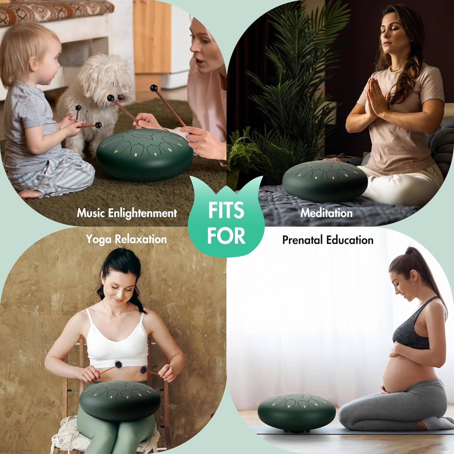 Music Enlightenment  
Yoga Relaxation  
Meditation  
Prenatal Education  

FITS FOR