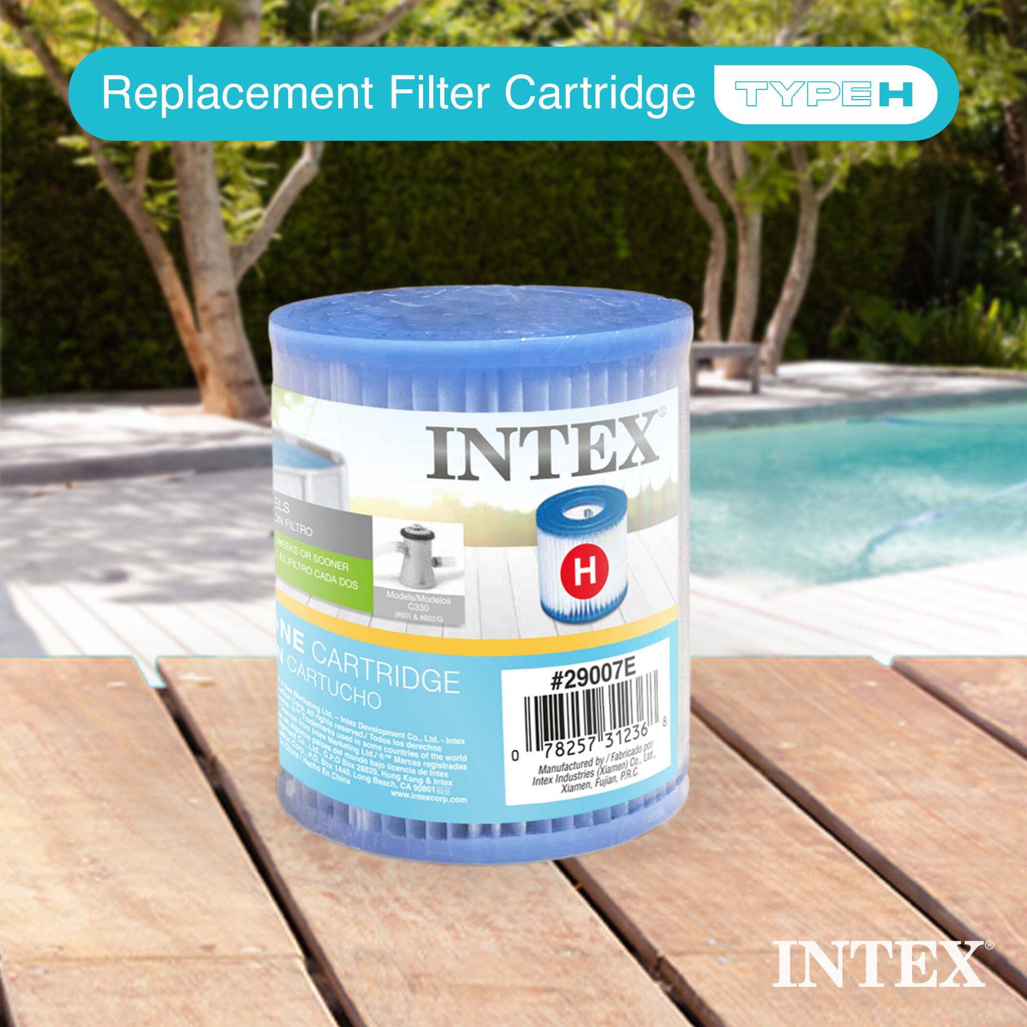 Replacement Filter Cartridge TYPE H  
INTEX  
#29007E  
Cartridge  
TYPE H  
FILTRO MEEKS OA PLTRO SOONER H CADA DOS  
Models/Modelos C00 - & -O NE CARTUCHO CARTRIDGE #29007E  
pierul AL O4 Pbeciars Indes ! eem -es - nwdd viec Development Tad Co LM 31236  
10% intex OA S Mariating T LI some countries porechds 78257 aT PO Te SPO Sve muido 6 Marces of the world 0 by Rabricat a i Tace teod scencee regietrados Manutactured amen l (4E m Hong de inax Industries PRC Chone Lang Beach Kong 4 Index Intex Apian CA sde0s  
Xiamen www.intexcorp.com  
INTEX