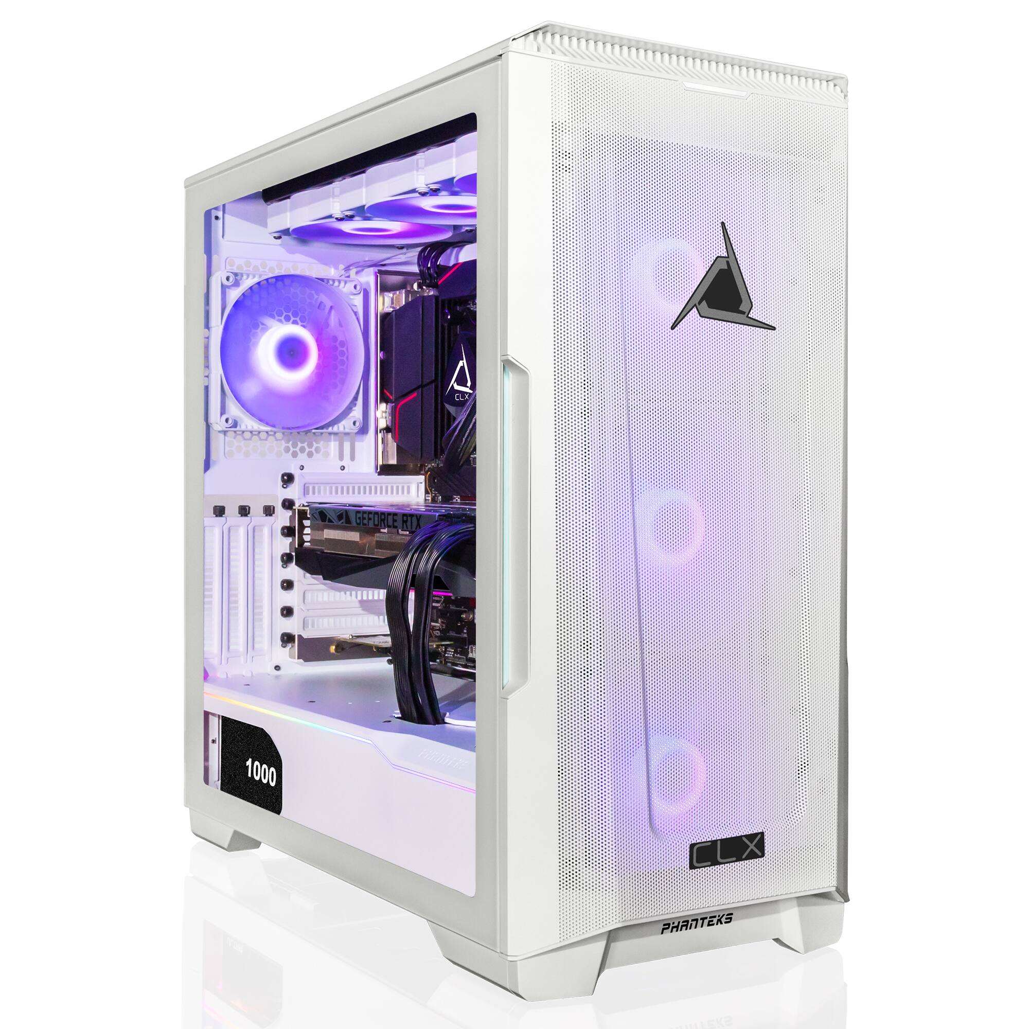 Front. CLX - SET Gaming Desktop - AMD Ryzen 9 7950X - 64GB DDR5 6000 Memory - NVIDIA GeForce RTX 3090 Ti - 1TB M.2 NVMe SSD + 6TB HDD - White.