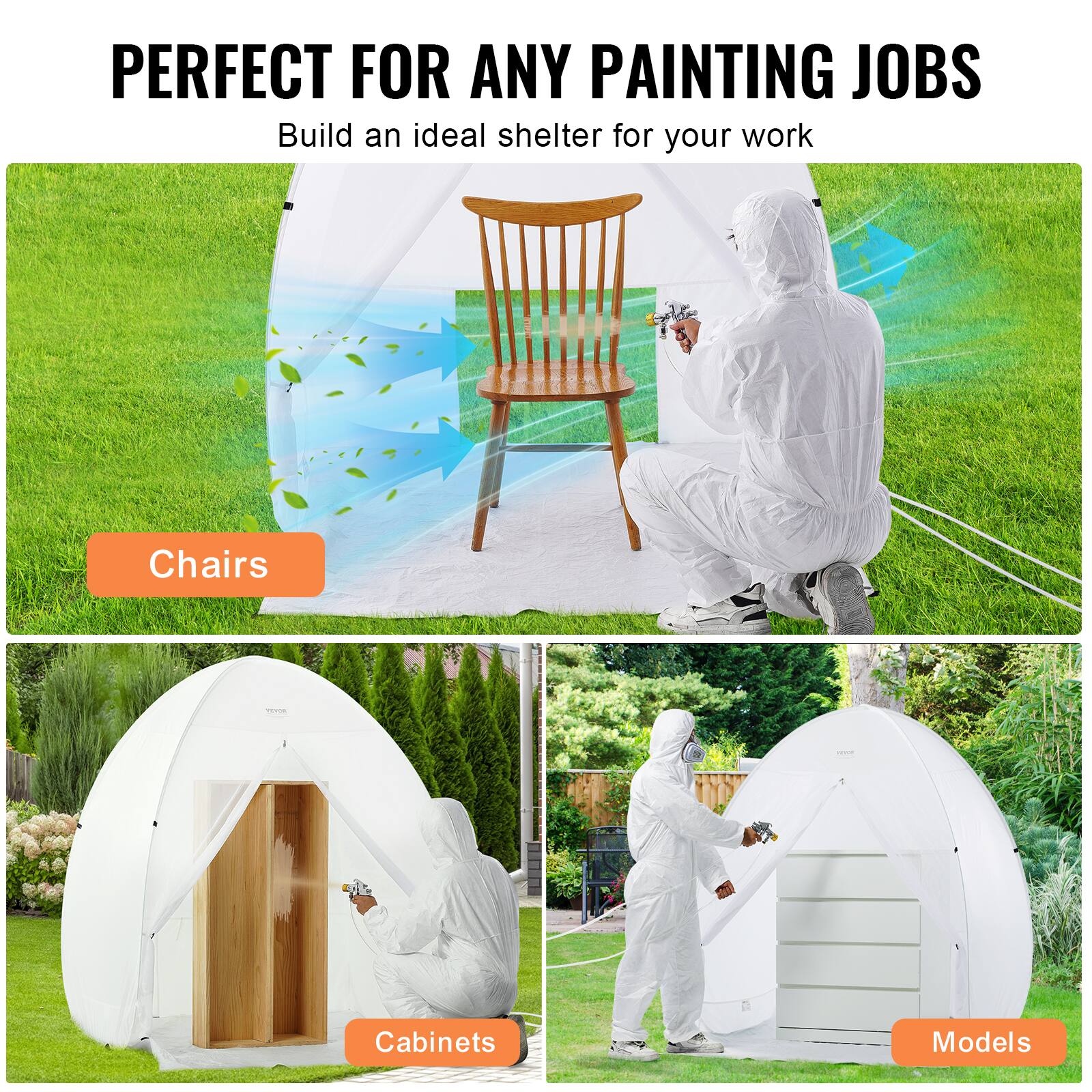 PERFECT FOR ANY PAINTING JOBS  
Build an ideal shelter for your work  

Chairs  
Cabinets  
Models