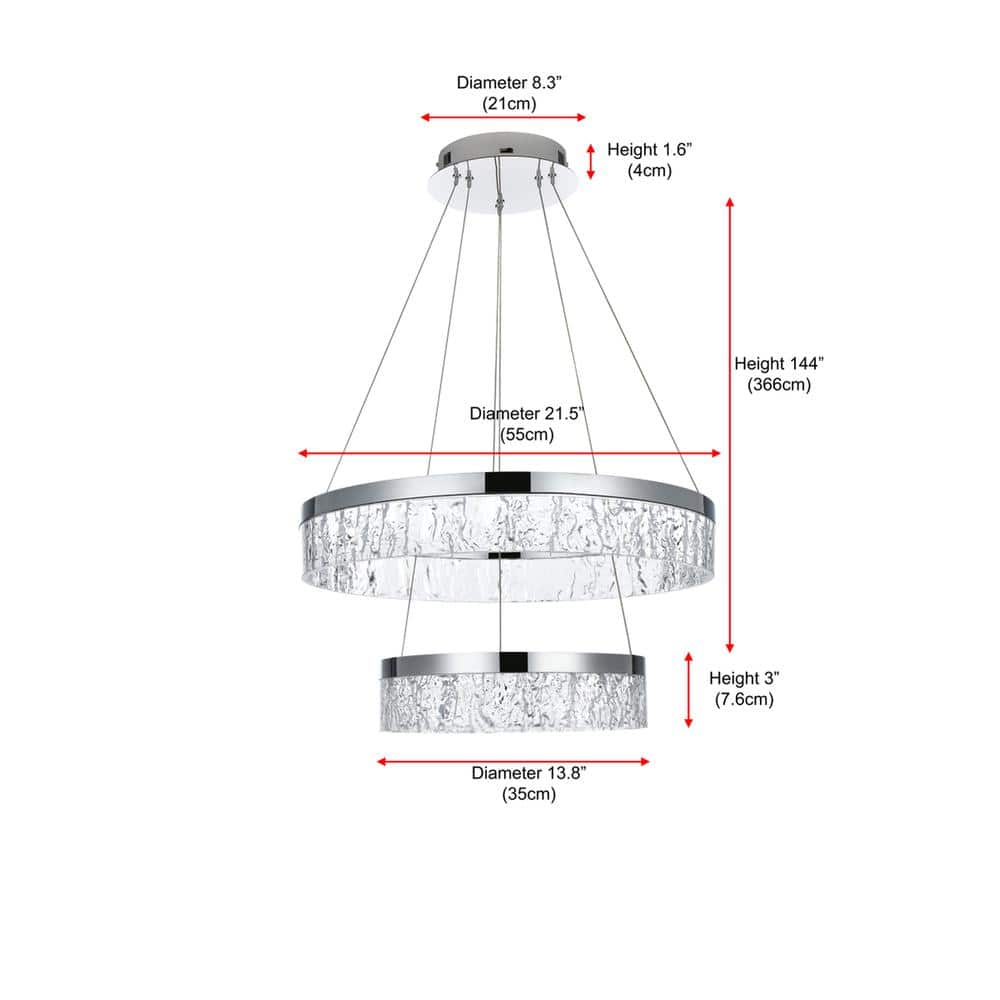 Elegant Lighting - Linden 22 inch Adjustable LED chandelier - Chrome price history on PriceWatchPro