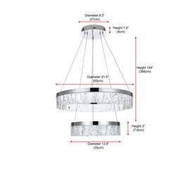 Elegant Lighting - Linden 22 inch Adjustable LED chandelier - Chrome