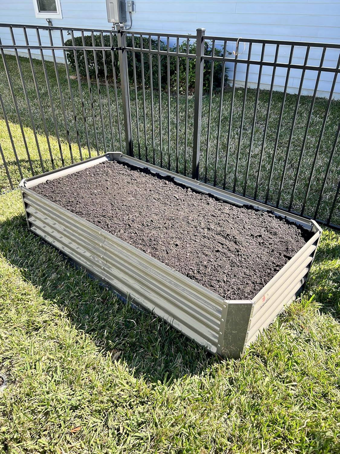 Alt View 4. A Anleolife - Metal Rectangular Raised Garden Bed Planter Boxes for Vegetables Flowers Herbs (72 in. L x 36 in. W x 18 in. H) - Gray.