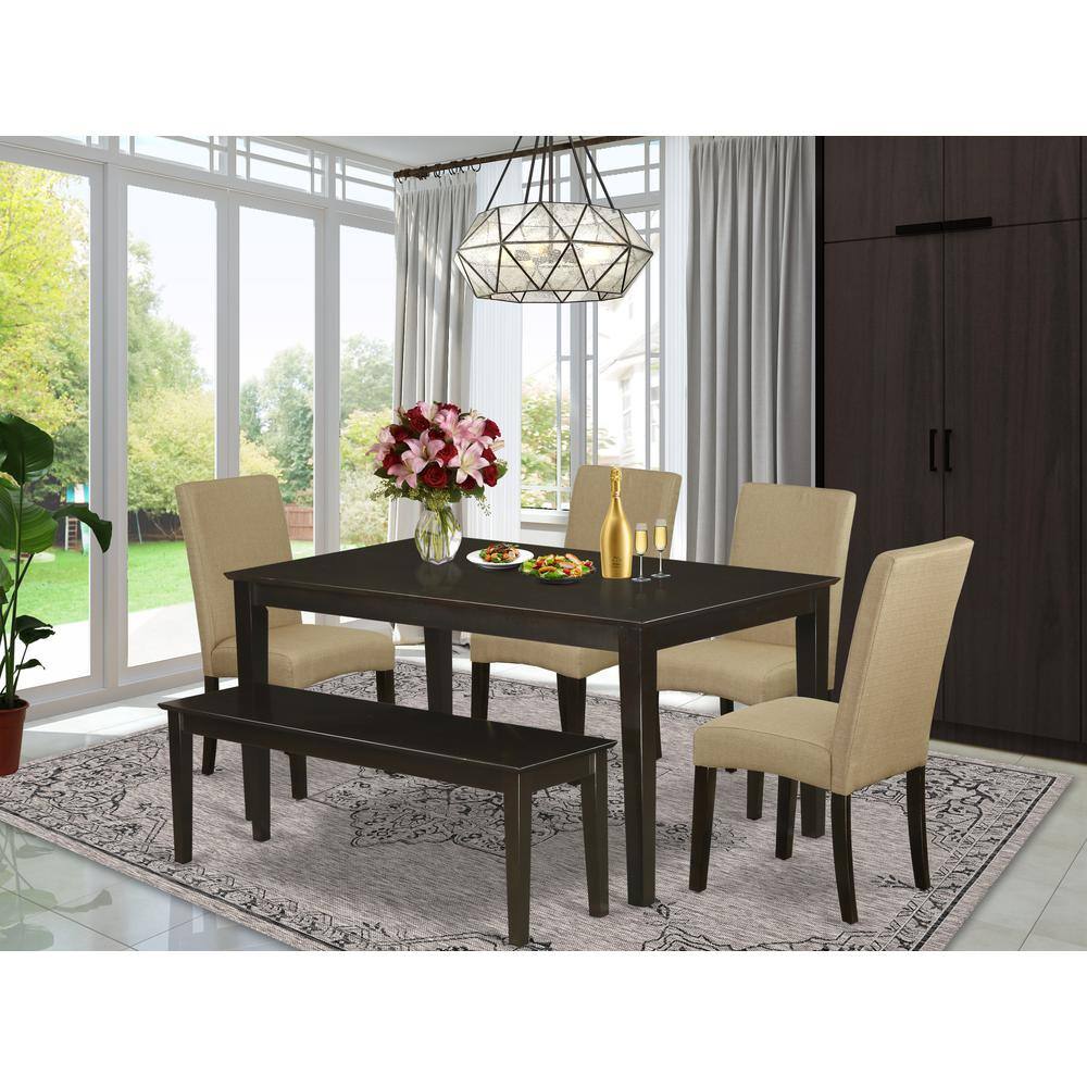 Left. East West Furniture - Dining Room Set Cappuccino - Brown.