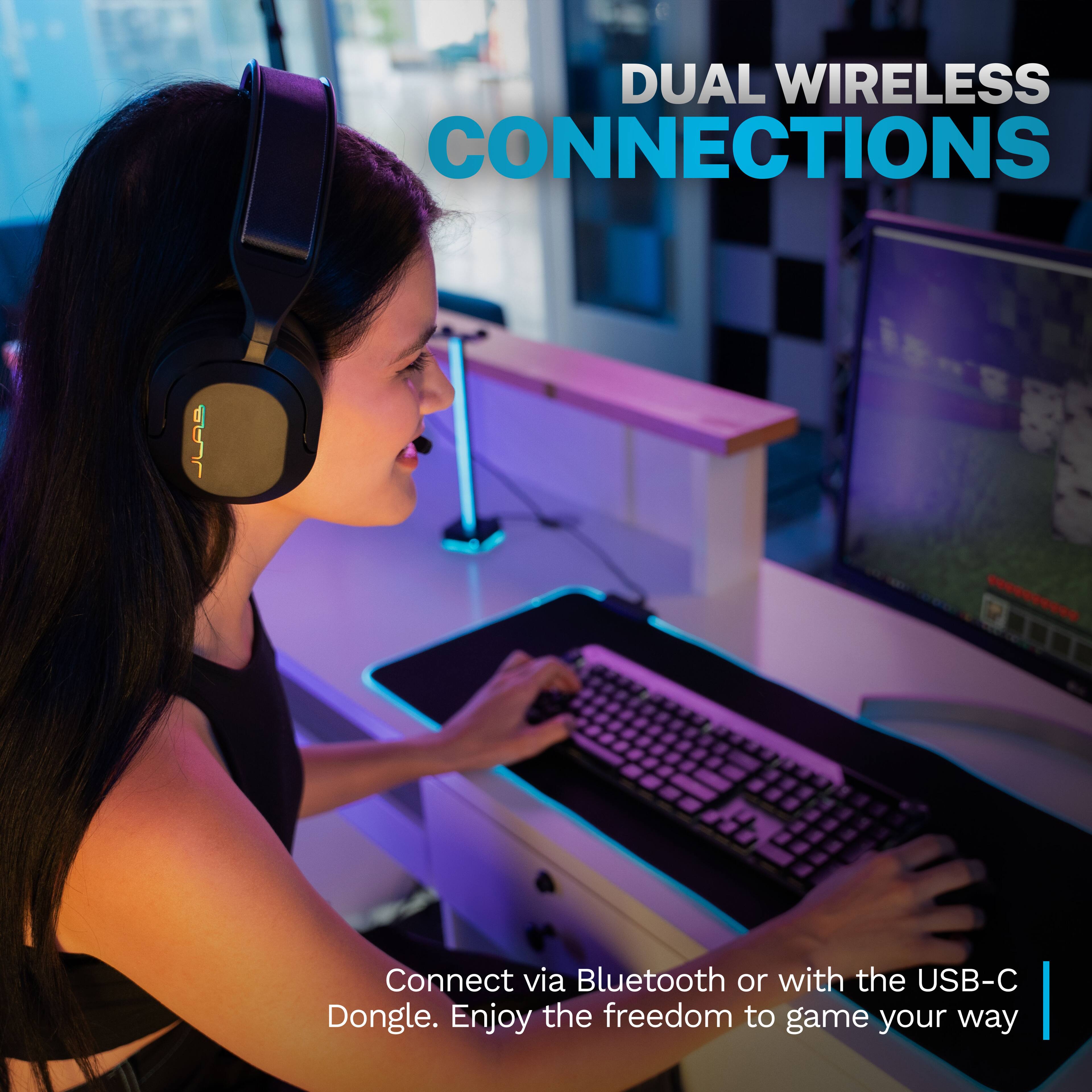DUAL WIRELESS CONNECTIONS

Connect via Bluetooth or with the USB-C Dongle. Enjoy the freedom to game your way