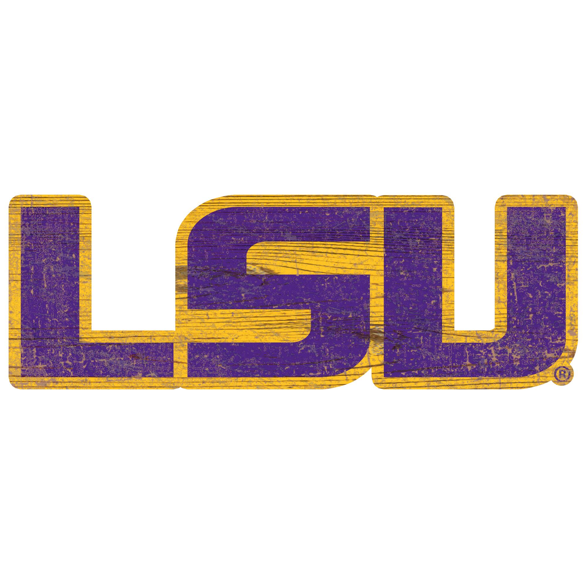 LSU Tigers Distressed Logo Cutout Sign