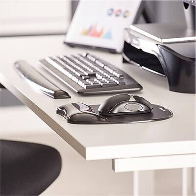 Alt View 2. Fellowes - Crystal Gel Mouse Pad/Wrist Rest Combo, Non-Skid Base, Black - Black.