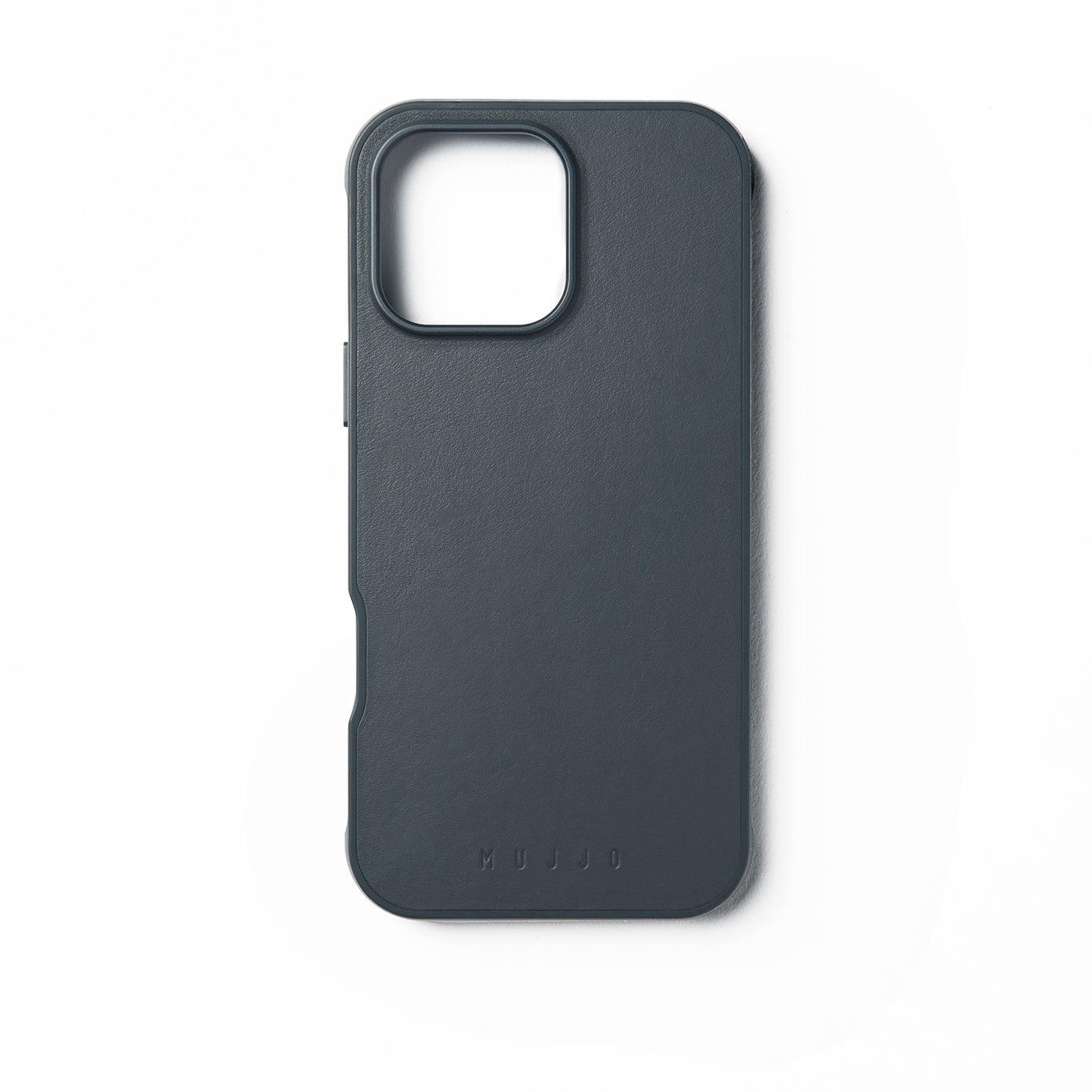 Front. Mujjo - iPhone 16 Pro Max Shield Case - Steel Blue.