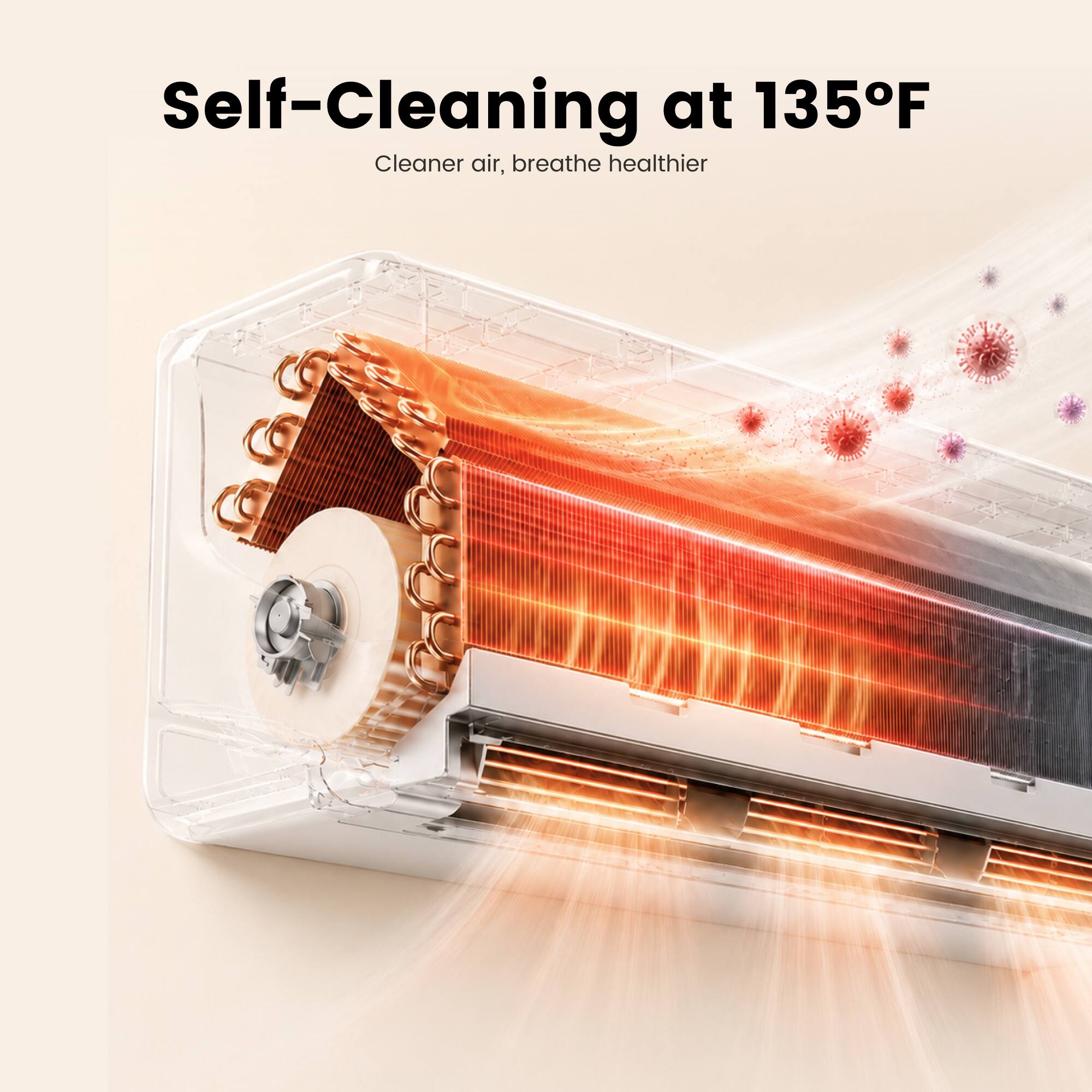 Self-Cleaning at 135°F  
Cleaner air, breathe healthier