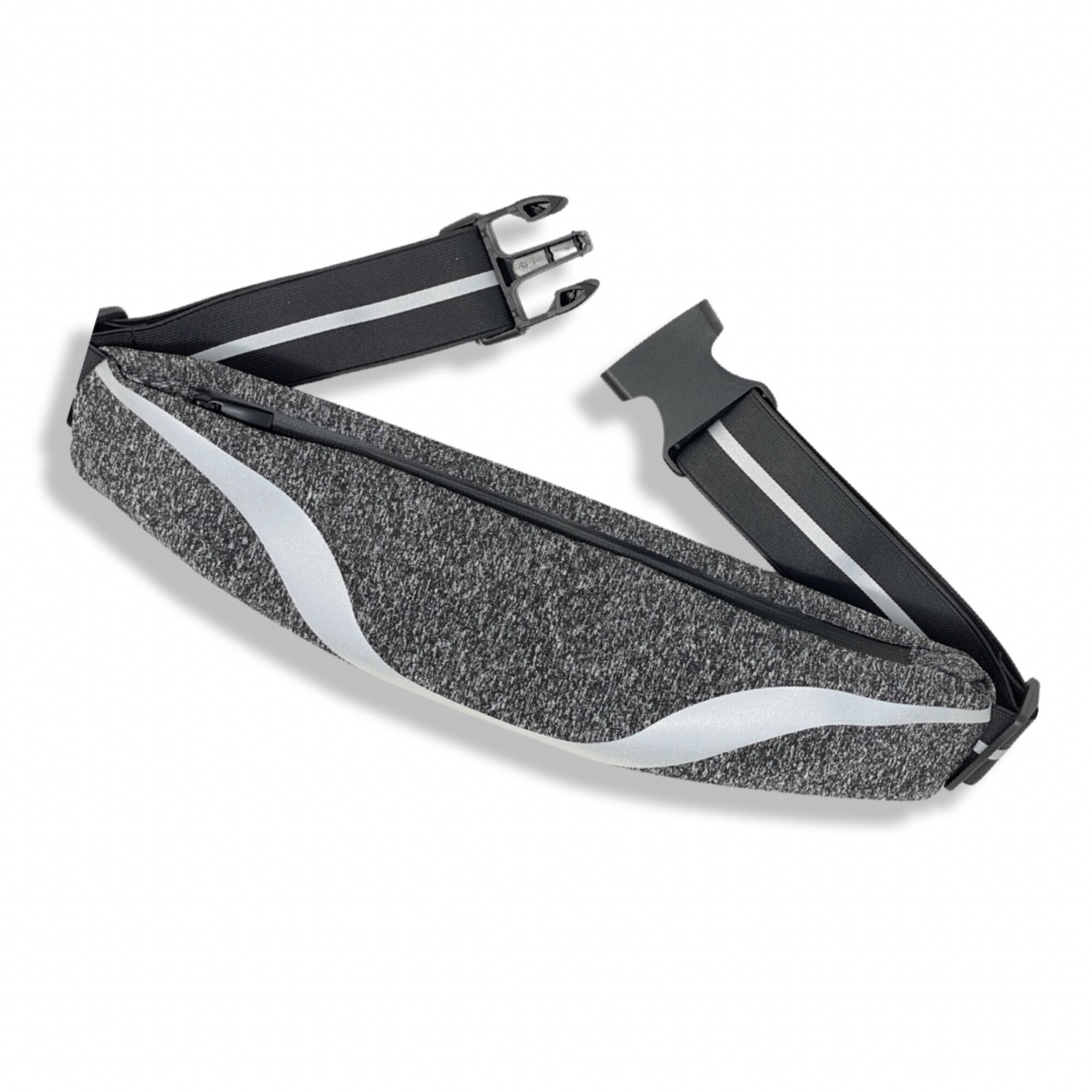 Alt View 1. JupiterGear - Water-Resistant Sport Waist Pack Running Belt with Reflective Strip - Grey.