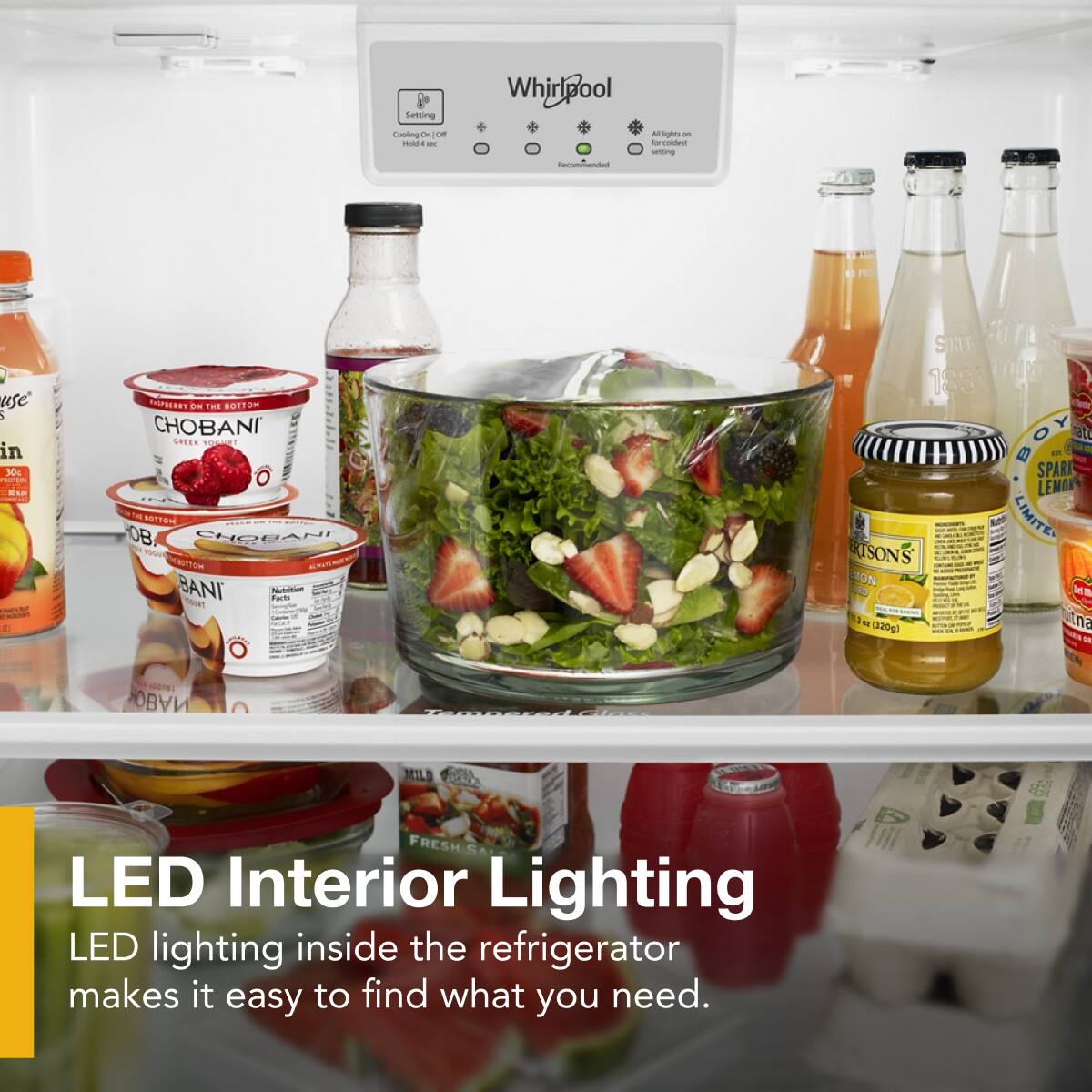 LED Interior Lighting

LED lighting inside the refrigerator makes it easy to find what you need.